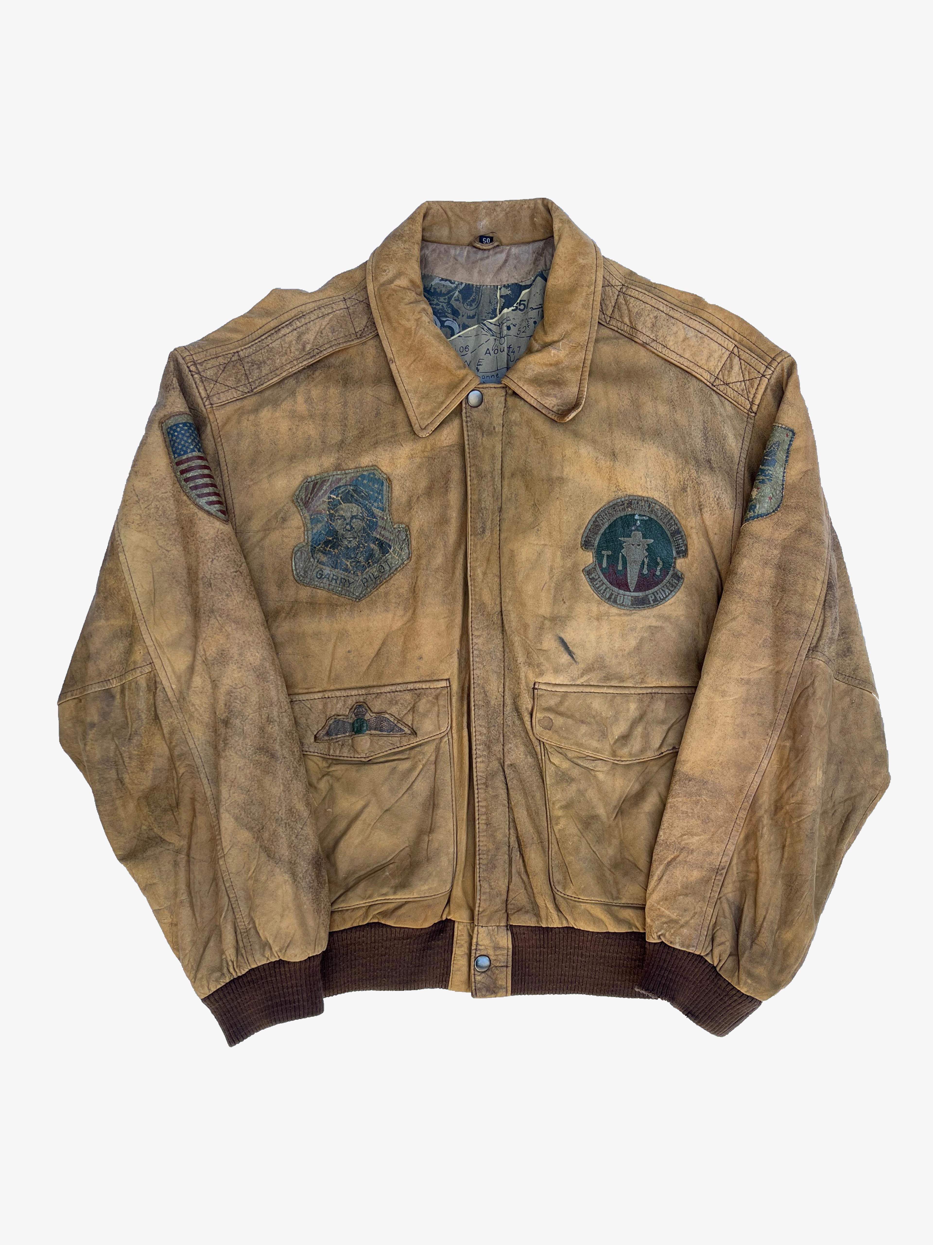 Giacca in Pelle Top Gun – Modello Flight Jacket Anni ’70 Vintage (L)