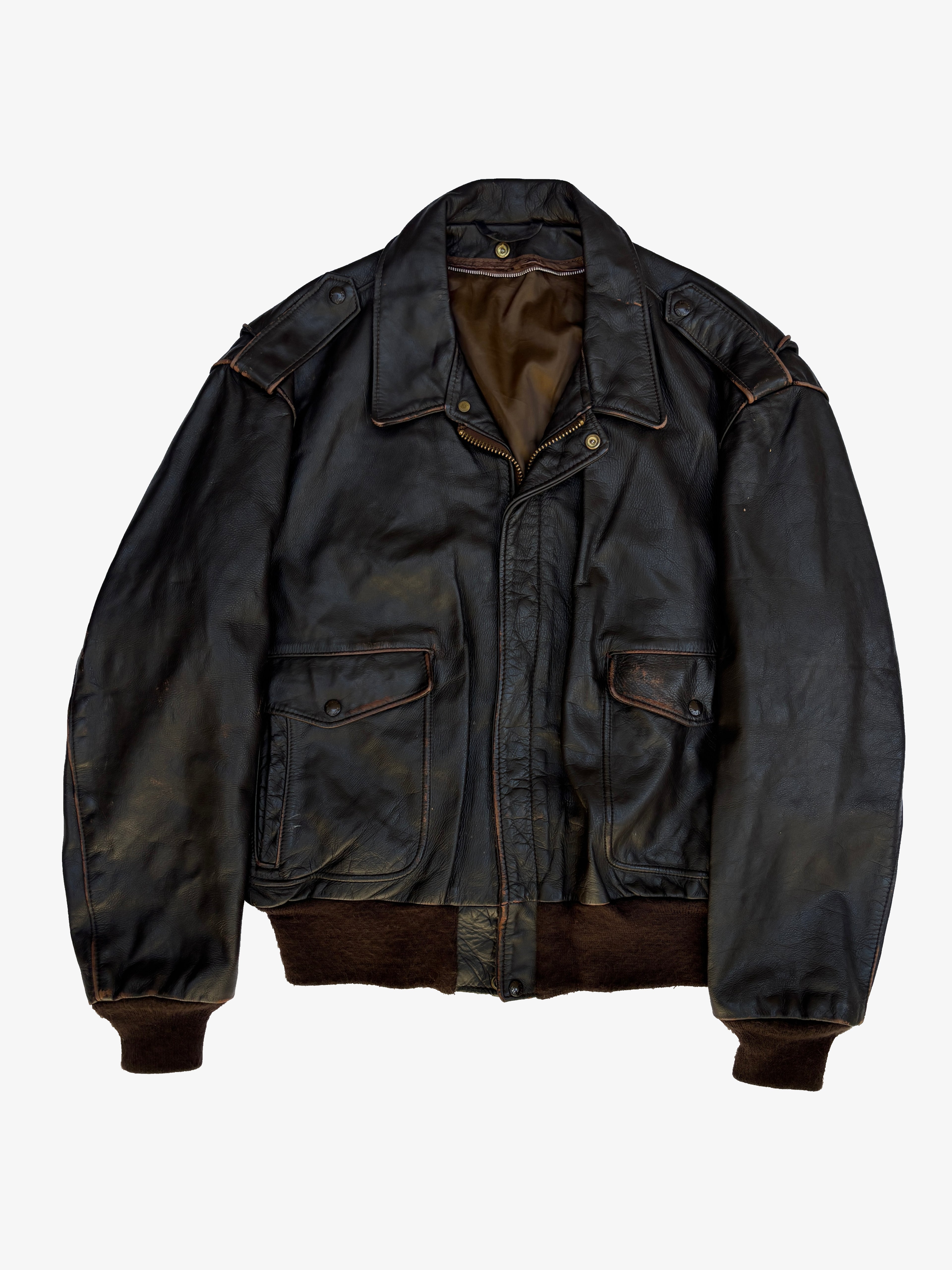 Giacca in Pelle Schott NYC - Type A-2 Flight Jacket Vintage Made in USA - Talon zip (L)