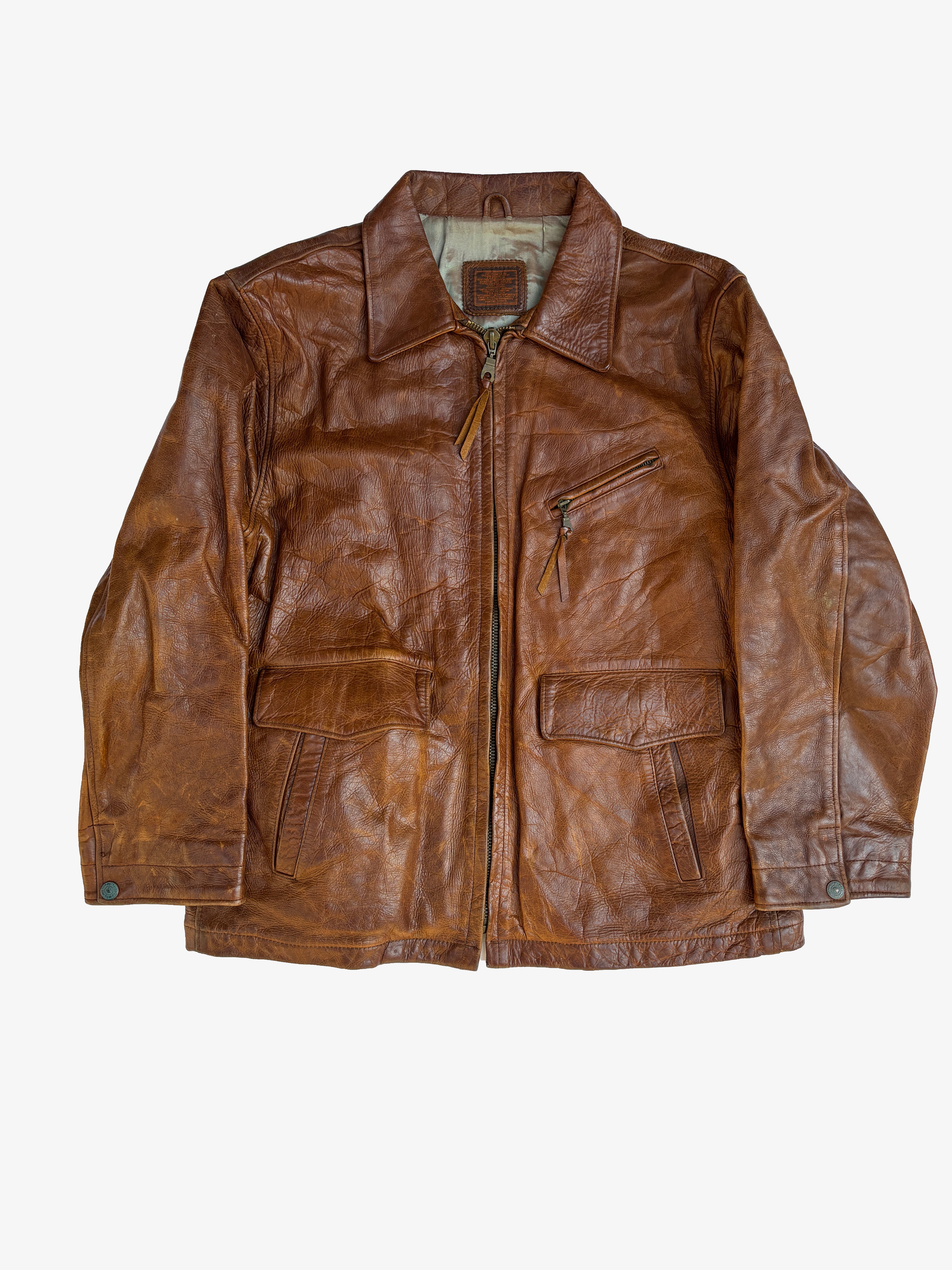 Giacca in Pelle – Modello Biker Americana Made in Italy Qualità Premium (L)