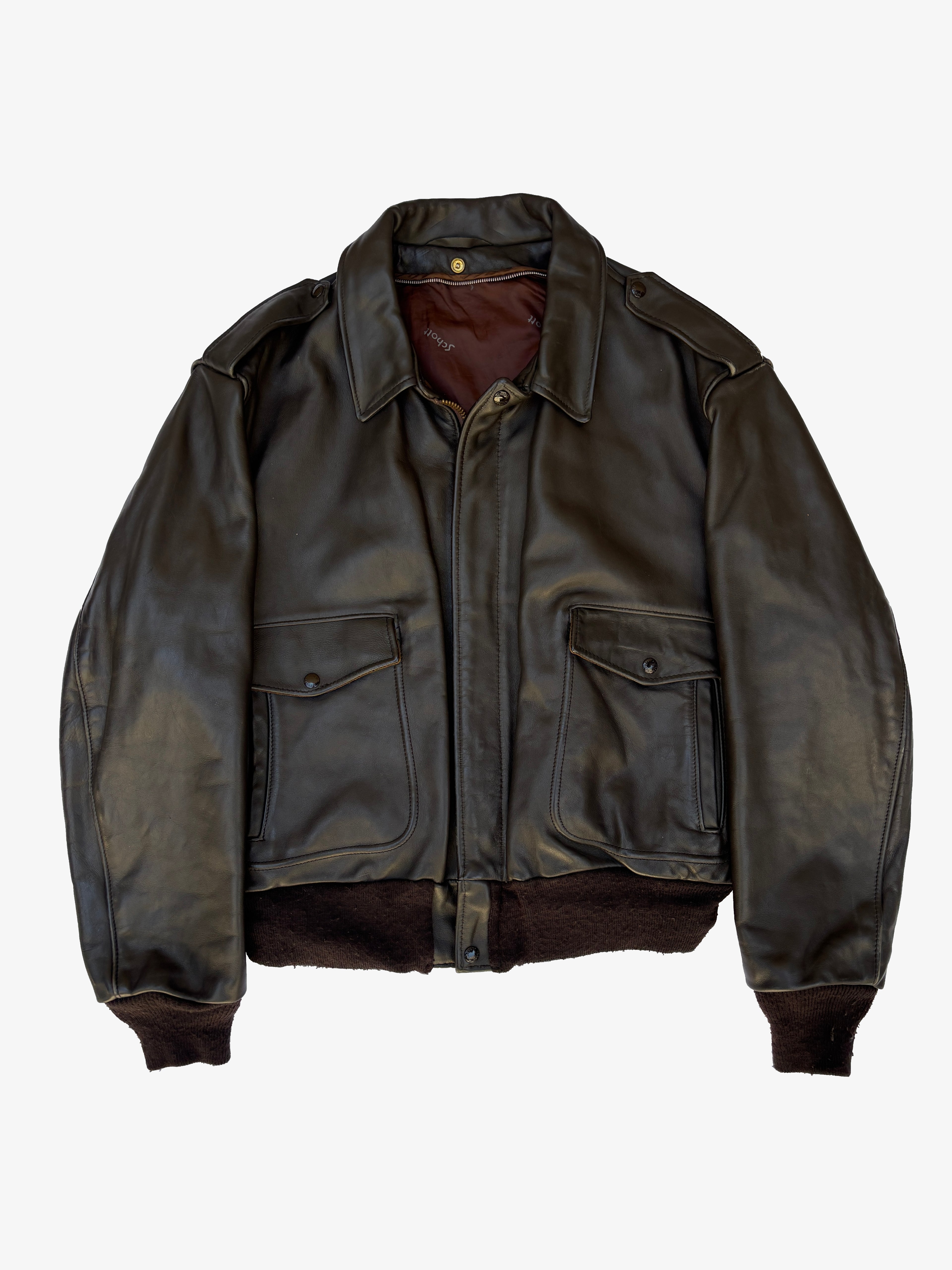 Giacca in Pelle Schott NYC - Type A-2 Flight Jacket Vintage Made in USA (XL)