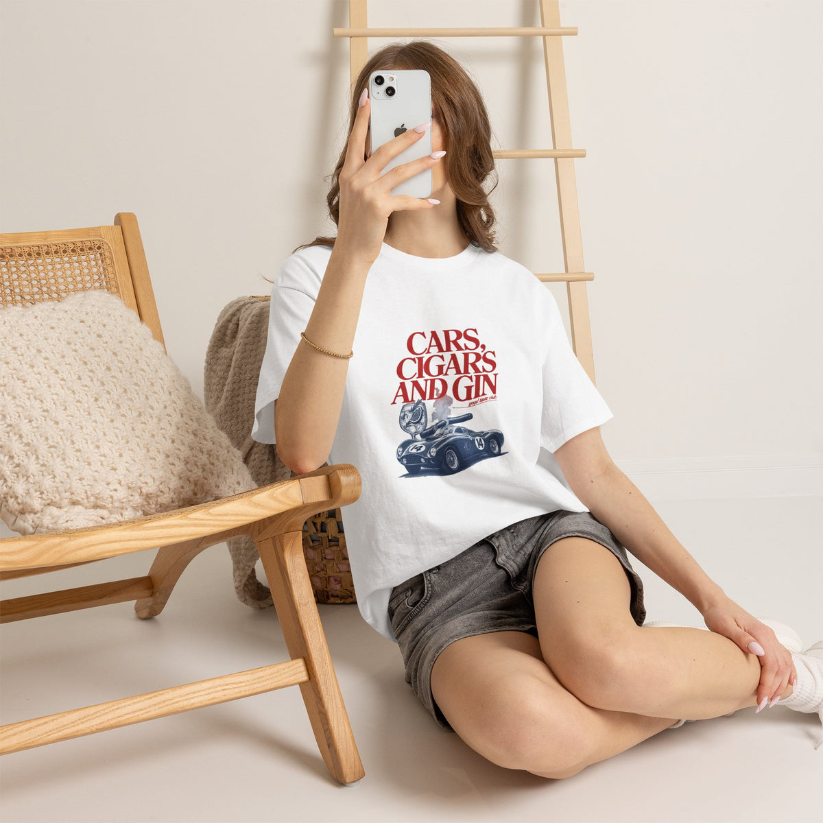 Cars, Cigars and Gin Tee — Vintage Racing Car Graphic Shirt