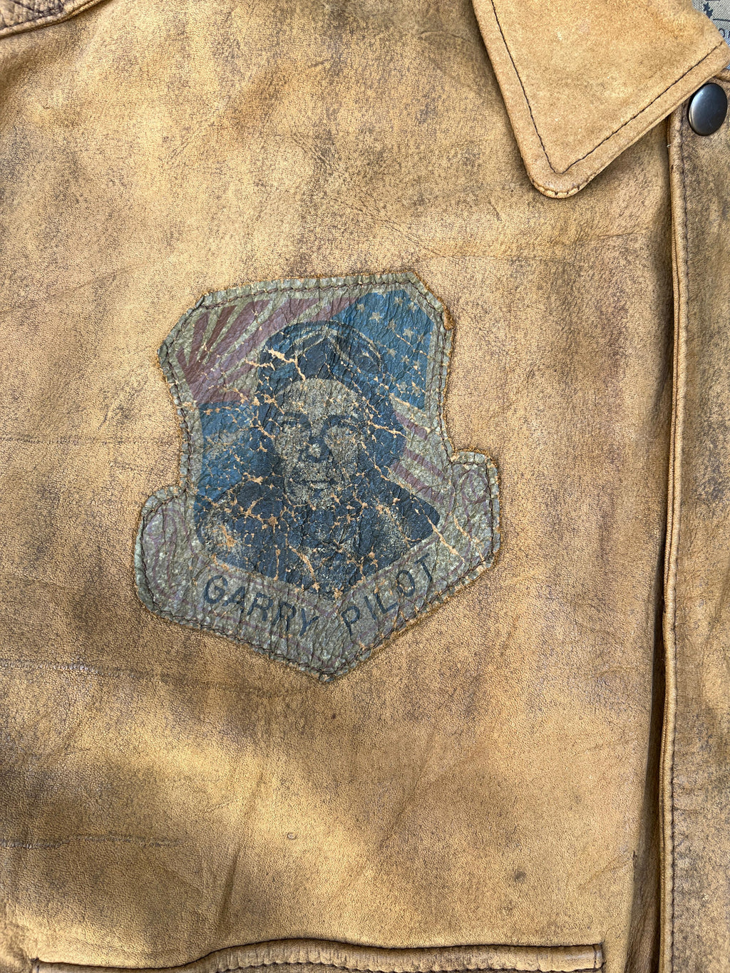 Giacca in Pelle Top Gun – Modello Flight Jacket Anni ’70 Vintage (L)