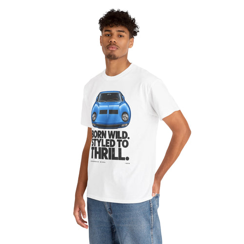 Car Enthusiast Tee — "Born Wild. Styled to Thrill." Graphic Shirt