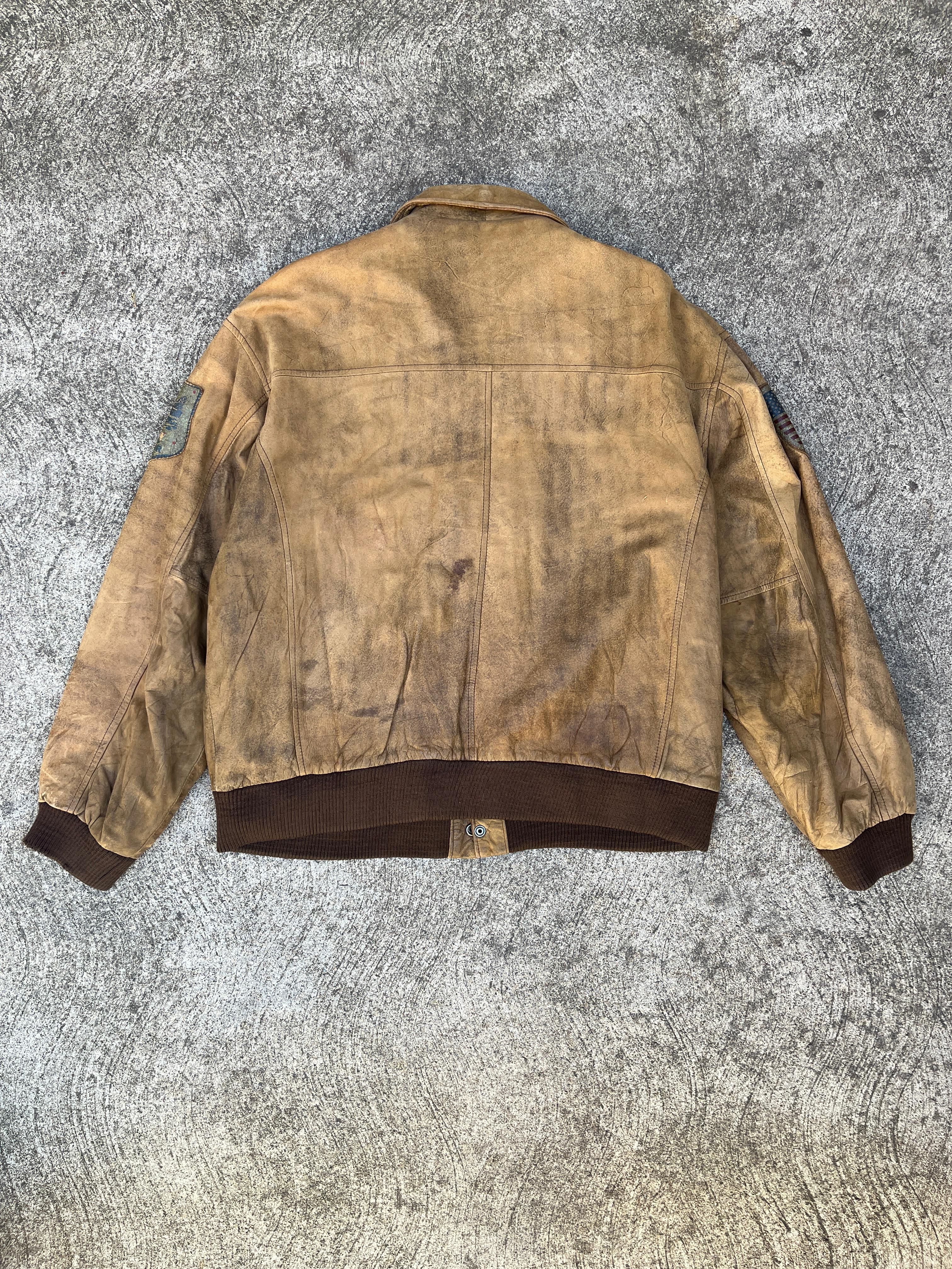 Giacca in Pelle Top Gun – Modello Flight Jacket Anni ’70 Vintage (L)
