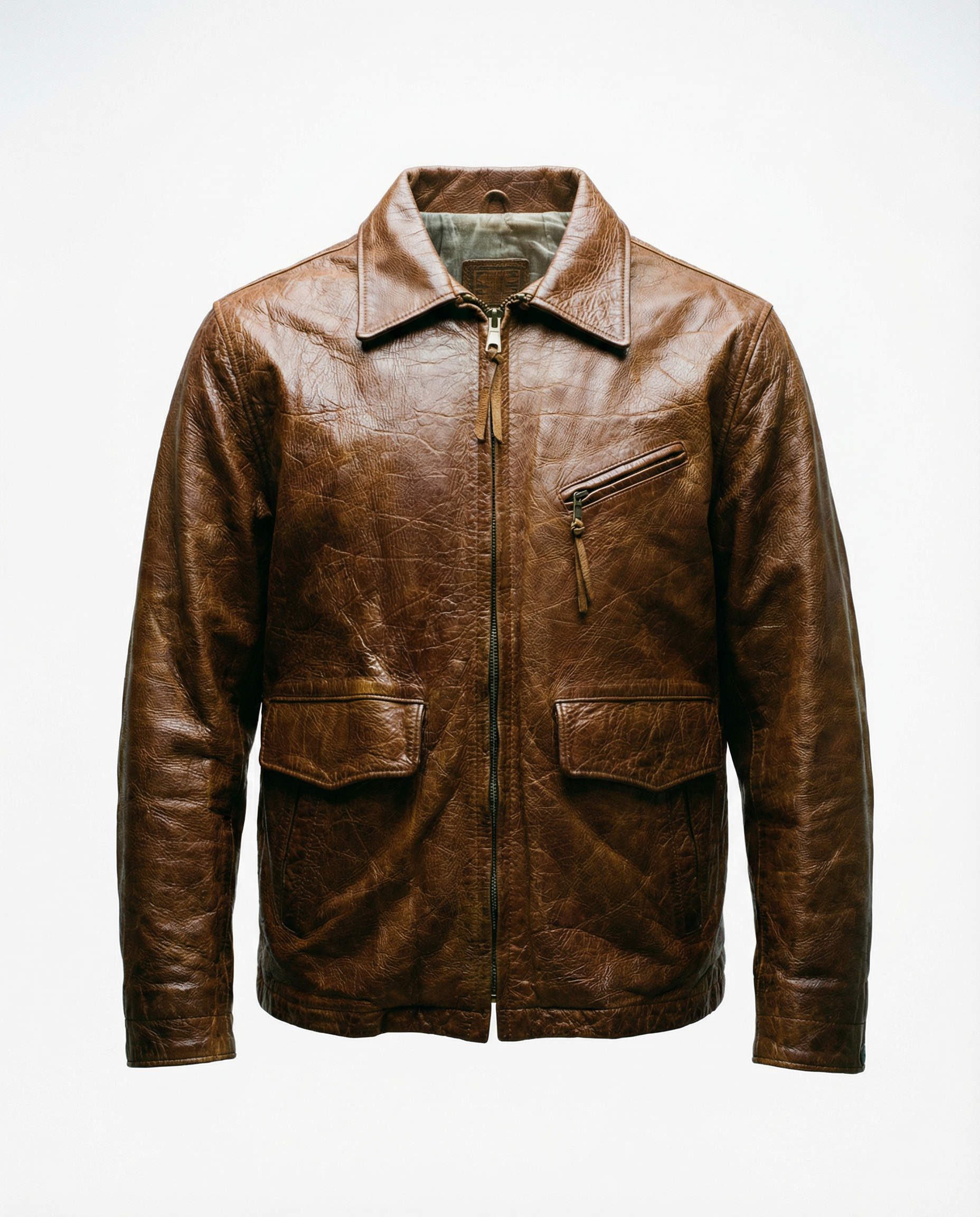 Giacca in Pelle – Modello Biker Americana Made in Italy Qualità Premium (L)