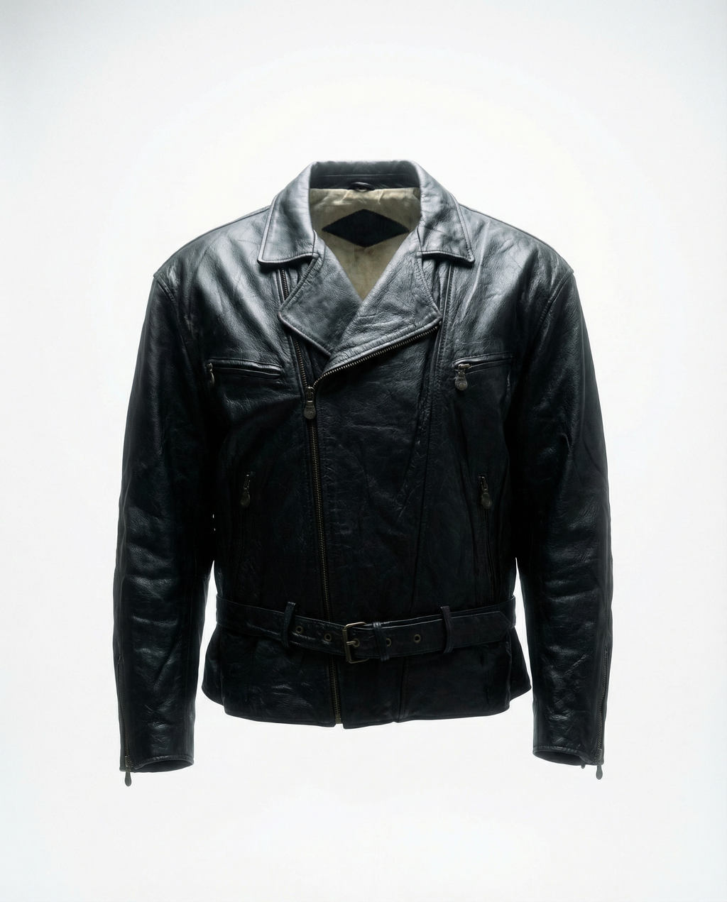 Giacca in Pelle – Modello Biker Americano Vintage (XL)