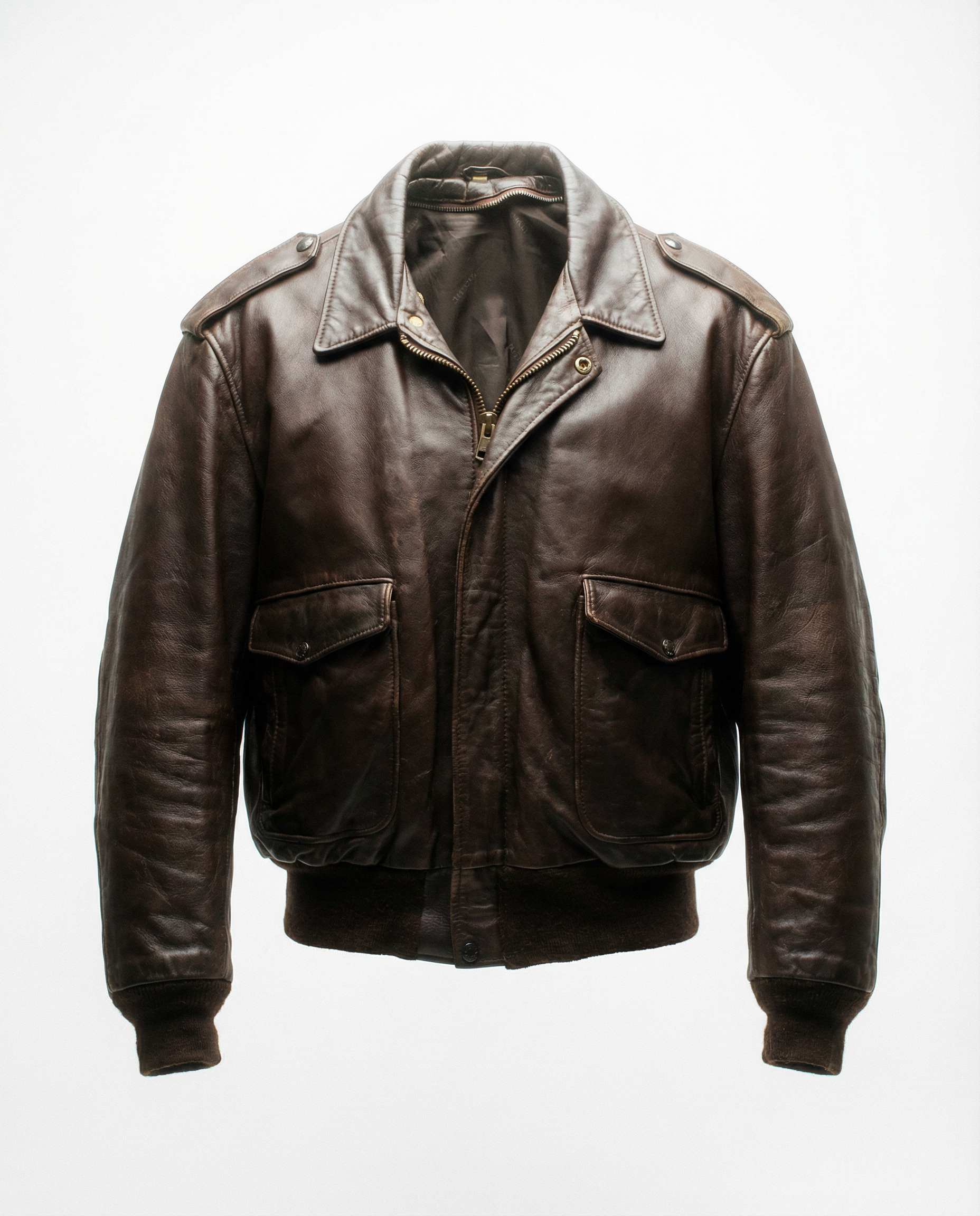 Giacca in Pelle Schott NYC - Type A-2 Flight Jacket Vintage Made in USA marrone - Talon zip (M)