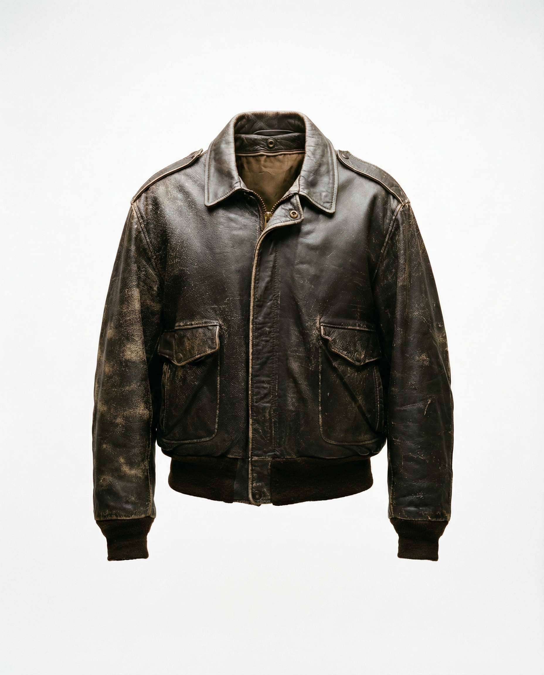 Giacca in Pelle Schott NYC - Type A-2 Flight Jacket Vintage Made in USA marrone - Ideal zip (L)