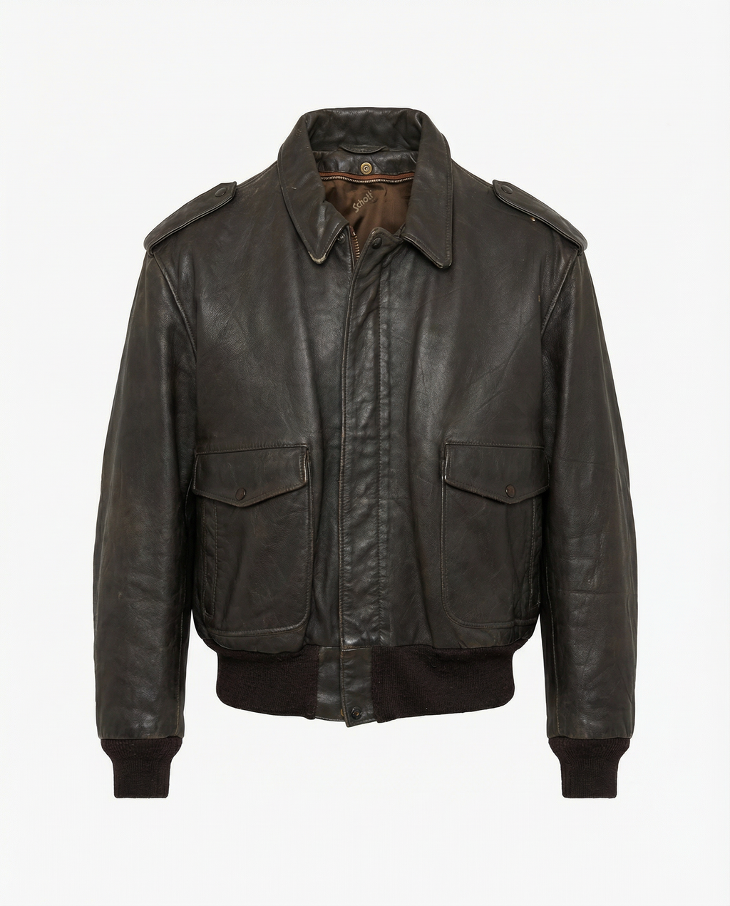 Giacca in Pelle Schott NYC - Type A-2 Flight Jacket Vintage Made in USA marrone (M)