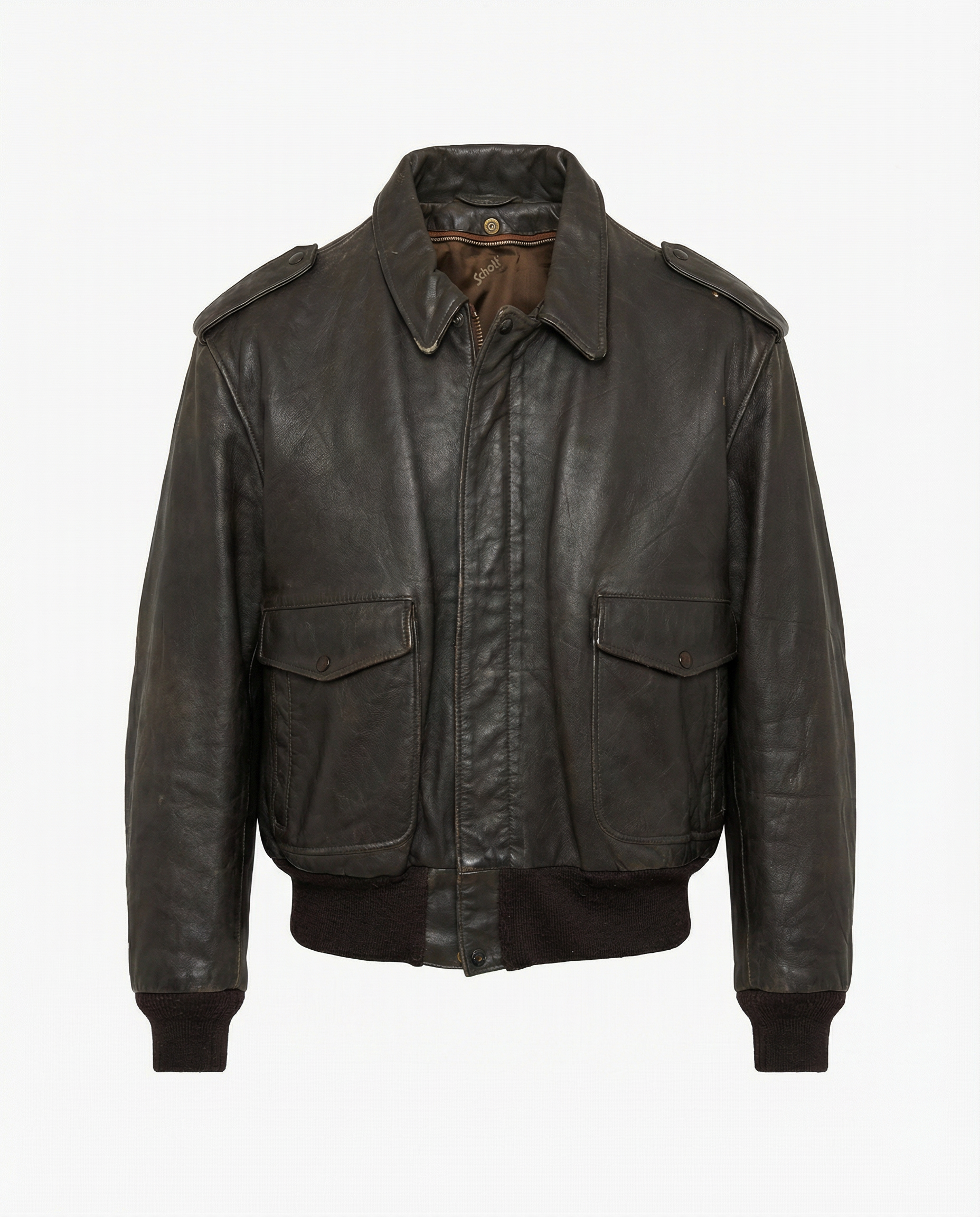 Giacca in Pelle Schott NYC - Type A-2 Flight Jacket Vintage Made in USA marrone (M)
