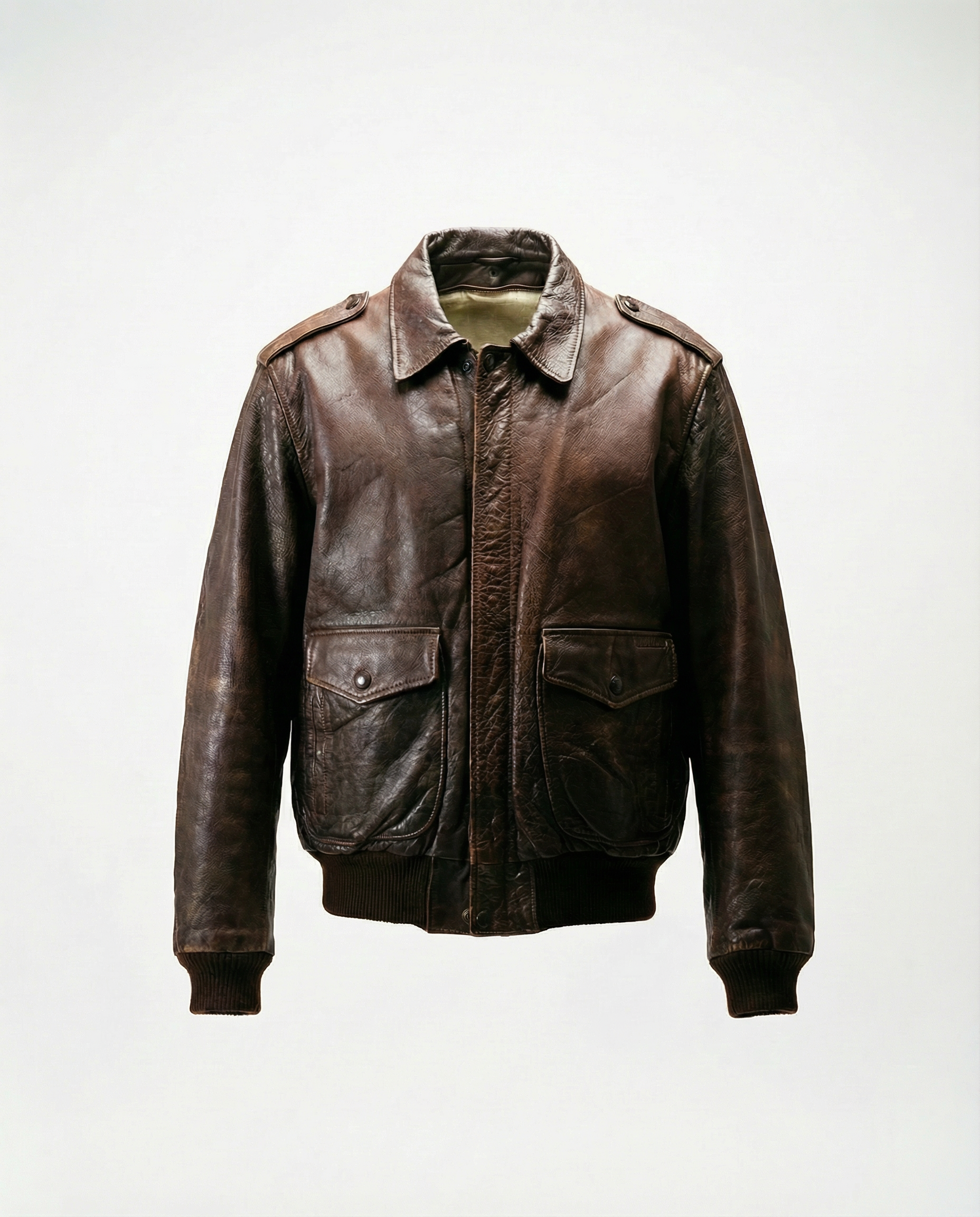 Giacca in Pelle Marrone Bomber A-2 Utility (M)