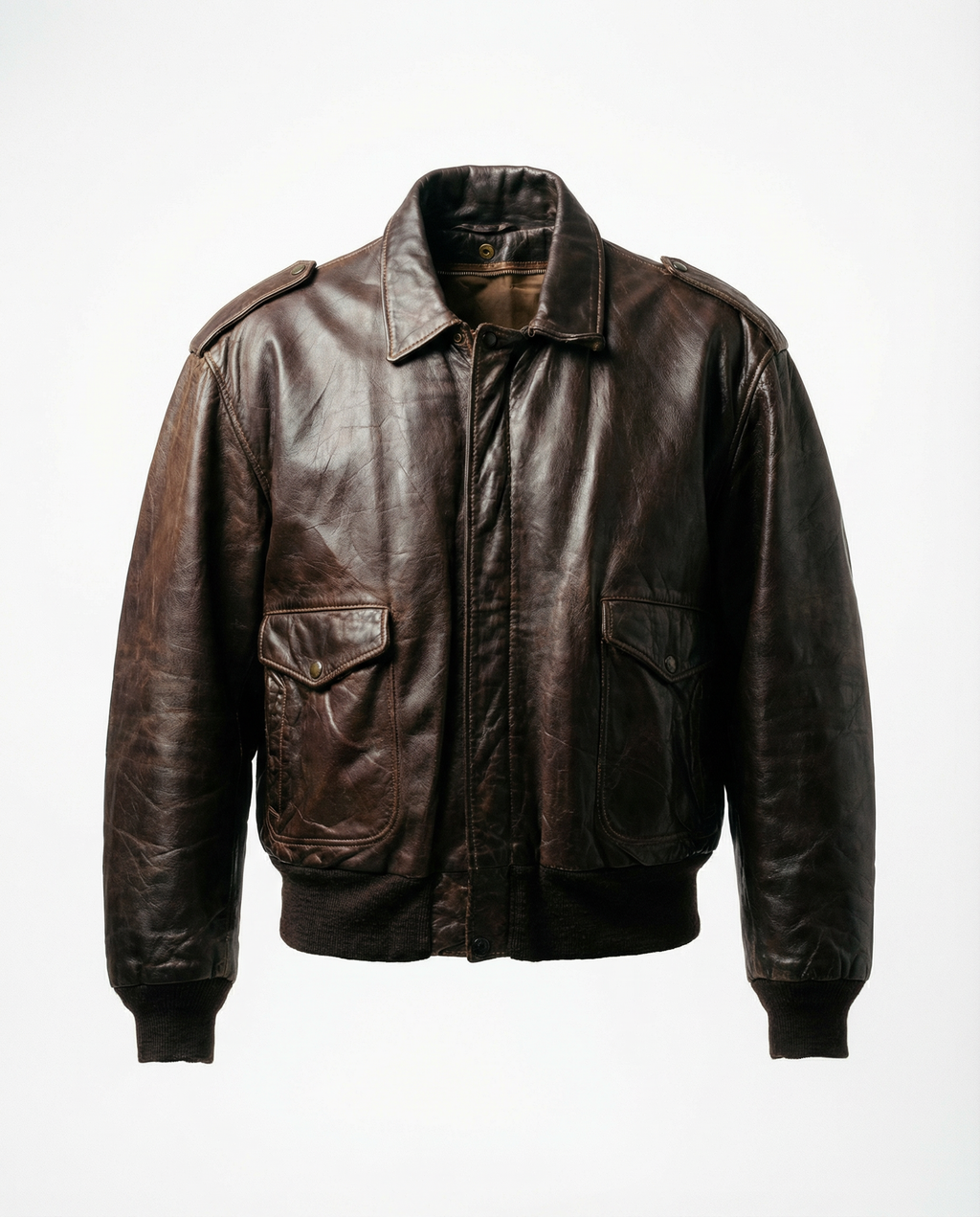 Giacca in Pelle Schott NYC - Type A-2 Flight Jacket Vintage Made in USA marrone (L)