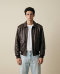 Giacca in Pelle Marrone Bomber A-2 Utility (M)