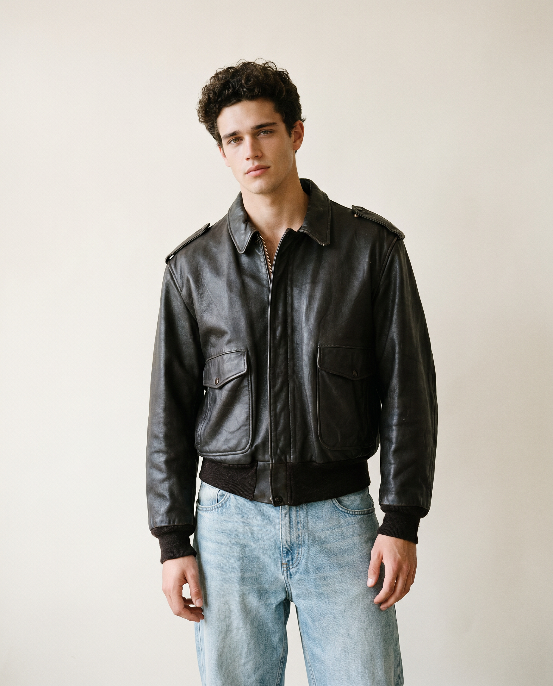 Giacca in Pelle Schott NYC - Type A-2 Flight Jacket Vintage Made in USA marrone (M)