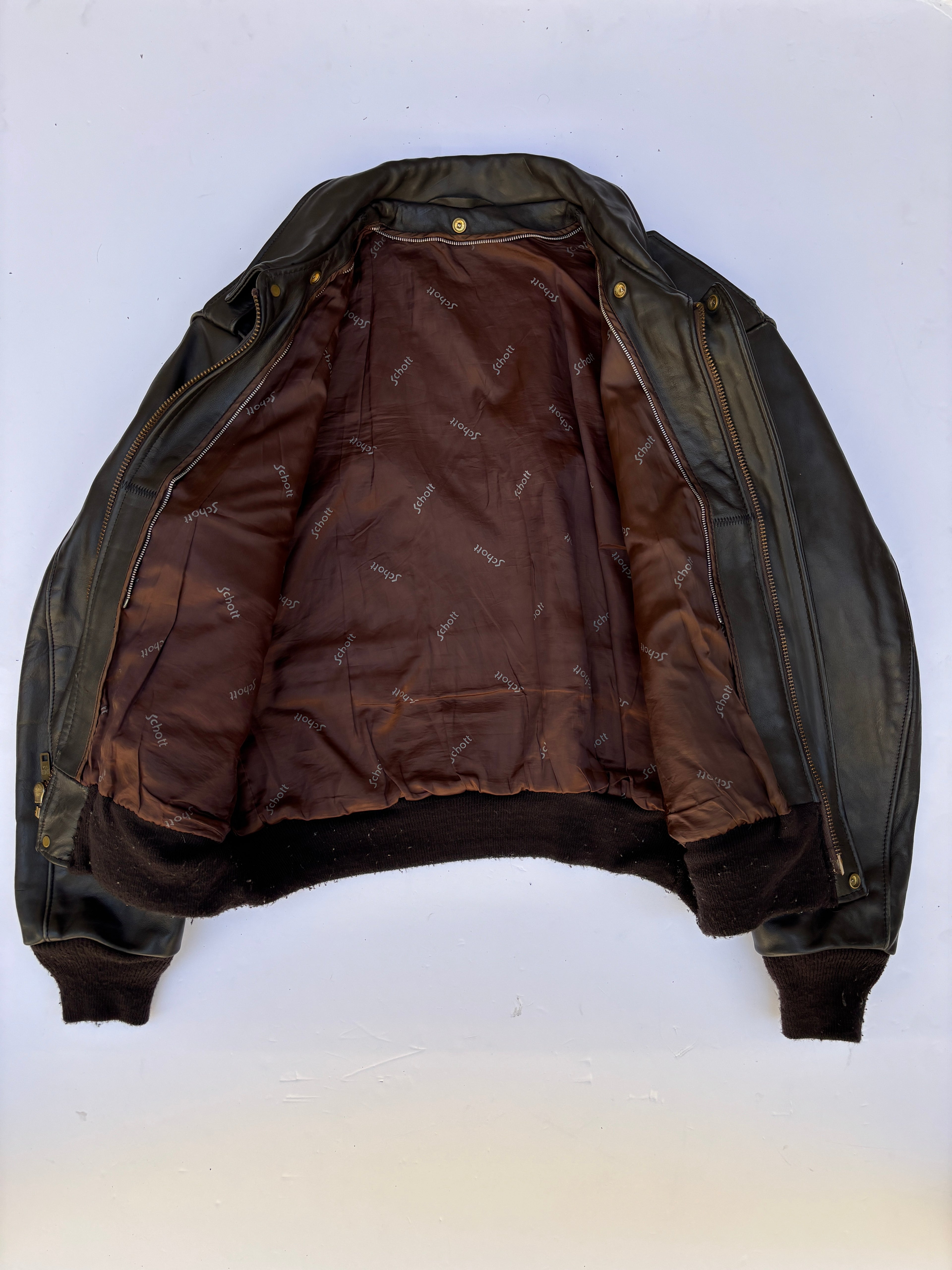 Giacca in Pelle Schott NYC - Type A-2 Flight Jacket Vintage Made in USA (XL)