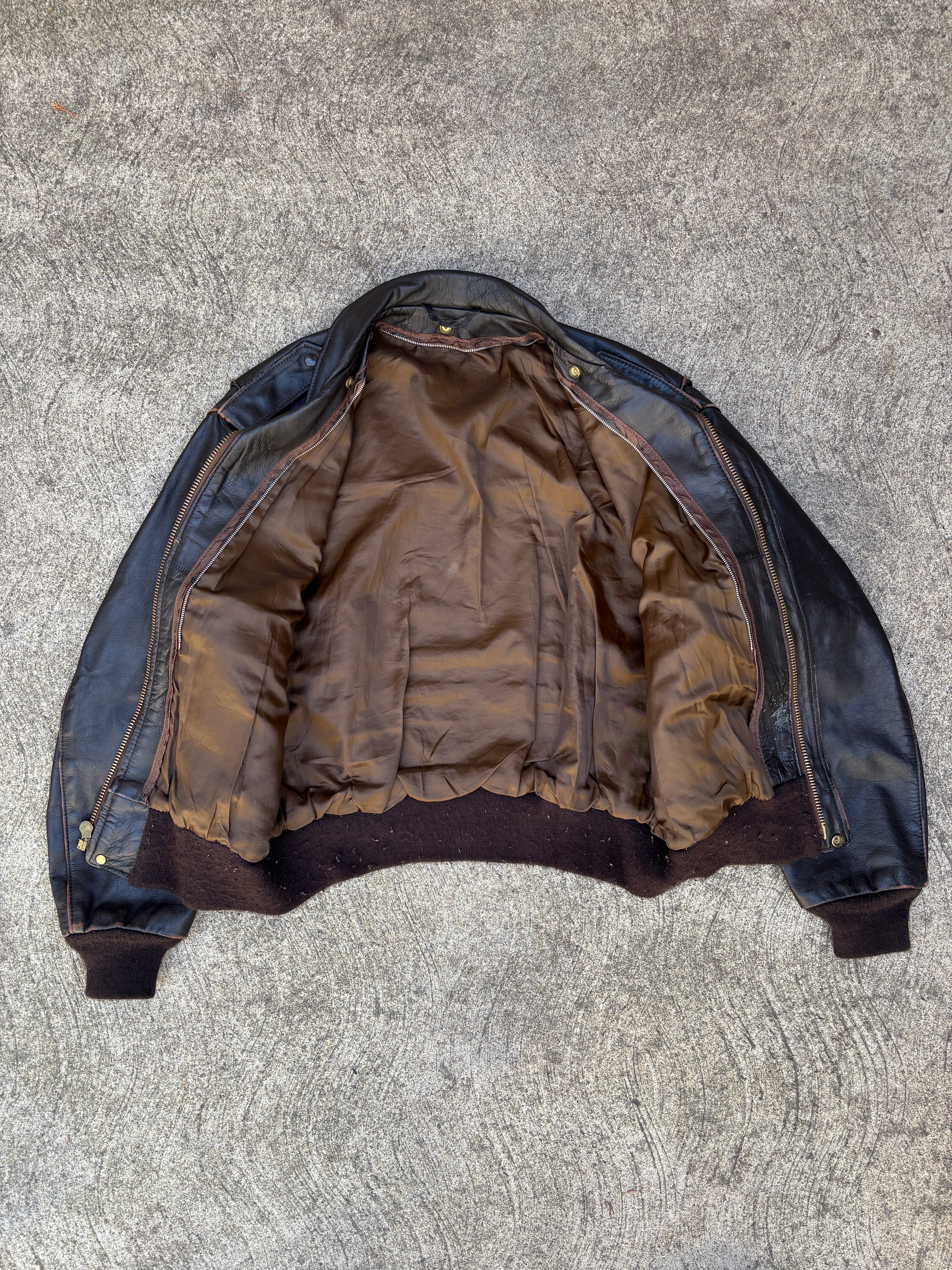 Giacca in Pelle Schott NYC - Type A-2 Flight Jacket Vintage Made in USA - Talon zip (L)