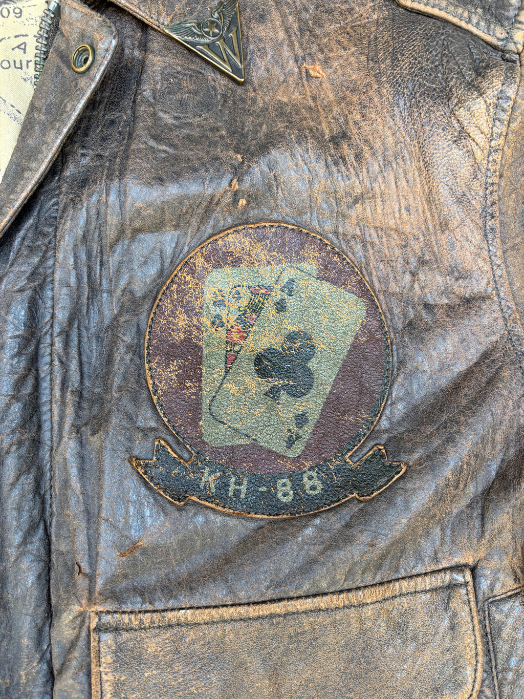 Giacca in Pelle Frontline – Modello Flight Jacket Top Gun Marrone Di Peter Lukas Vintage Uomo (L)