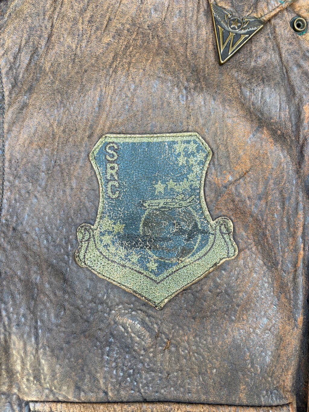 Giacca in Pelle Frontline – Modello Flight Jacket Top Gun Marrone Di Peter Lukas Vintage Uomo (L)