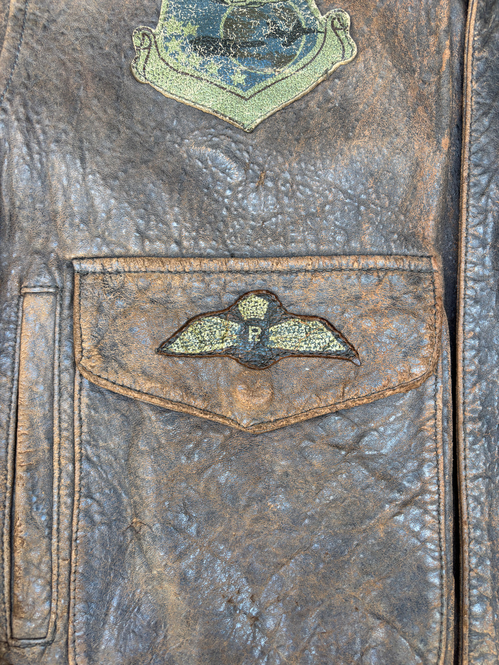 Giacca in Pelle Frontline – Modello Flight Jacket Top Gun Marrone Di Peter Lukas Vintage Uomo (L)