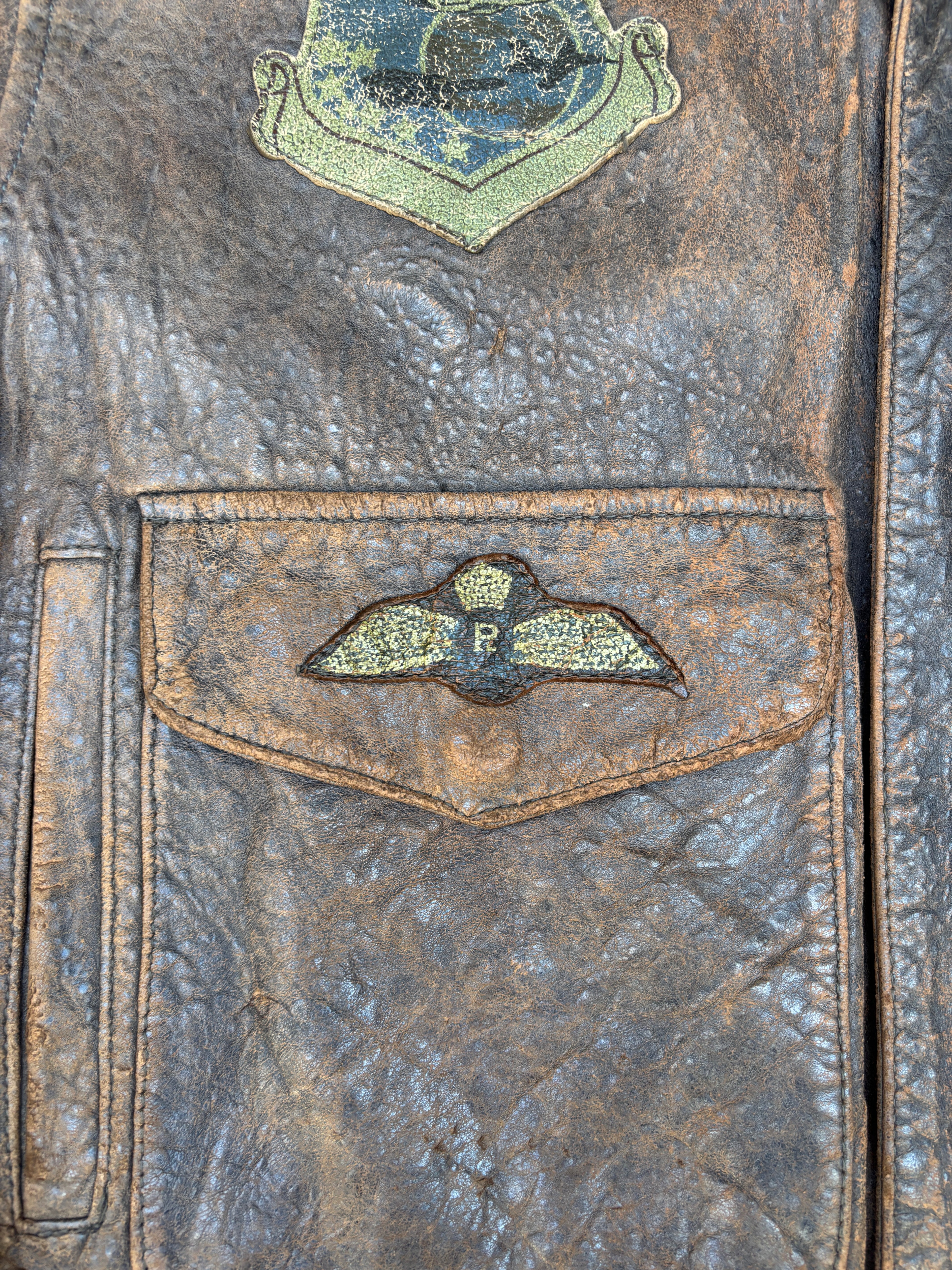 Giacca in Pelle Frontline – Modello Flight Jacket Top Gun Marrone Di Peter Lukas Vintage Uomo (L)