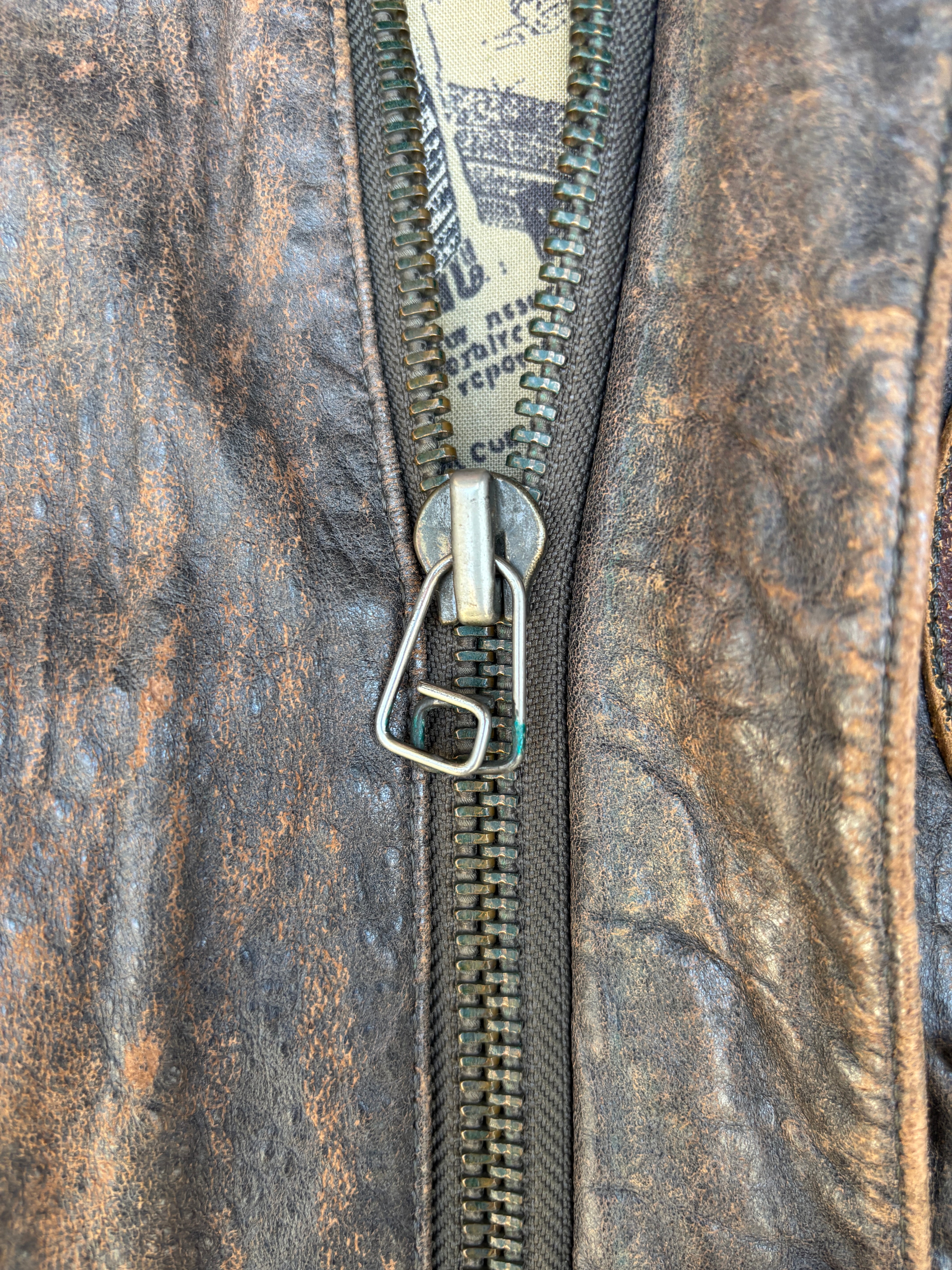 Giacca in Pelle Frontline – Modello Flight Jacket Top Gun Marrone Di Peter Lukas Vintage Uomo (L)