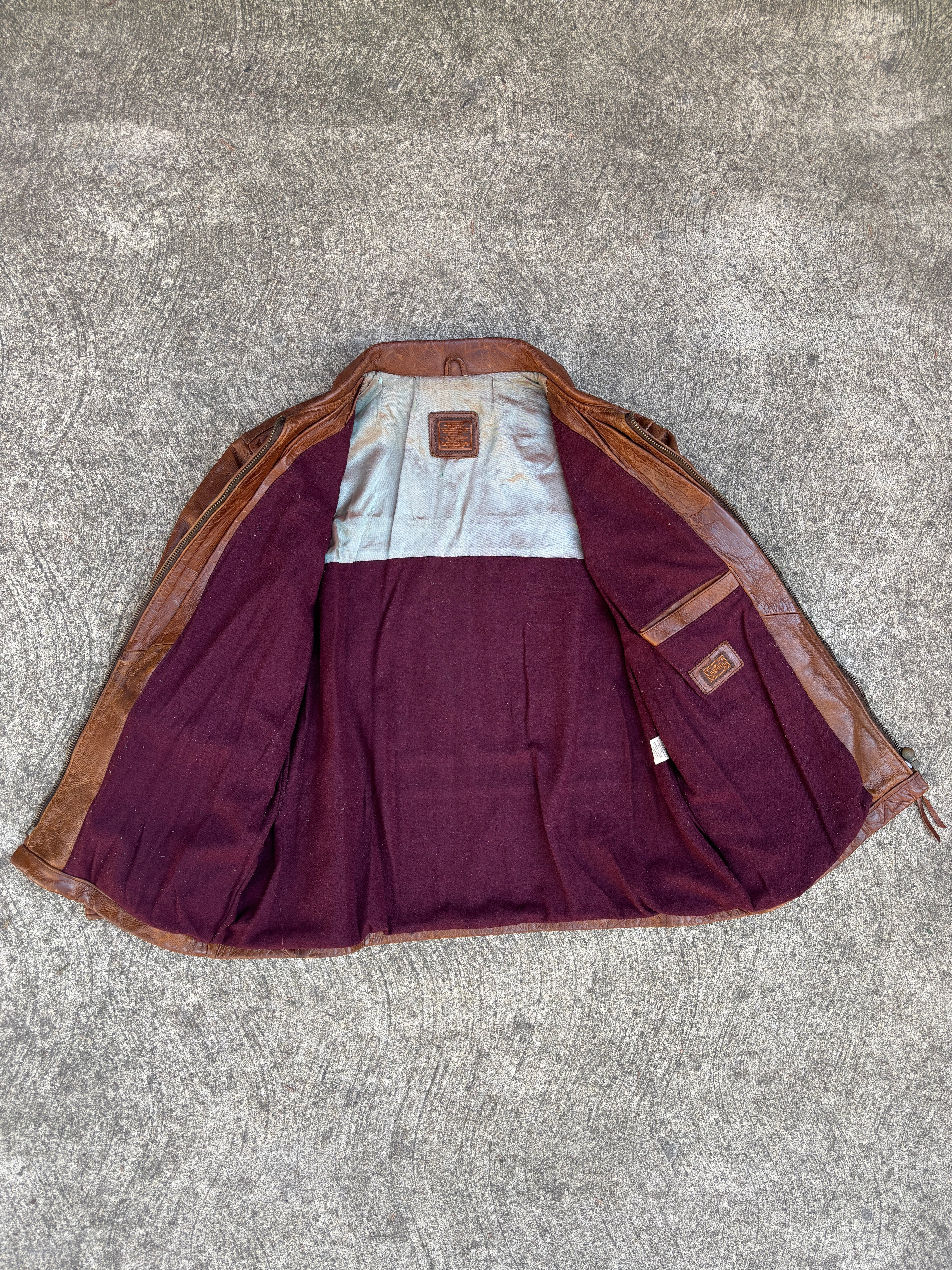 Giacca in Pelle – Modello Biker Americana Made in Italy Qualità Premium (L)