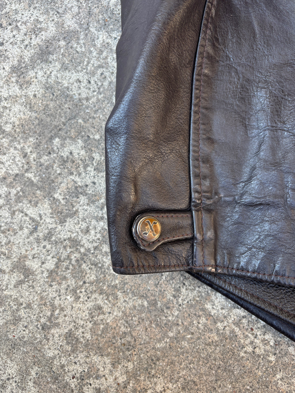 Giacca in Pelle – Modello Biker Marrone Vintage (L)