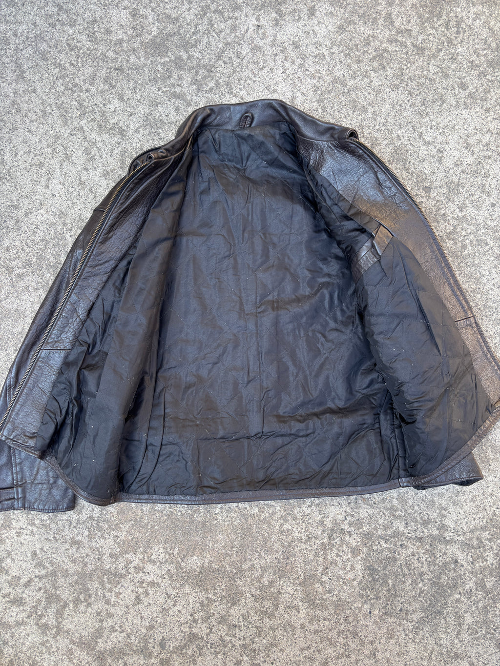 Giacca in Pelle – Modello Biker Marrone Vintage (L)