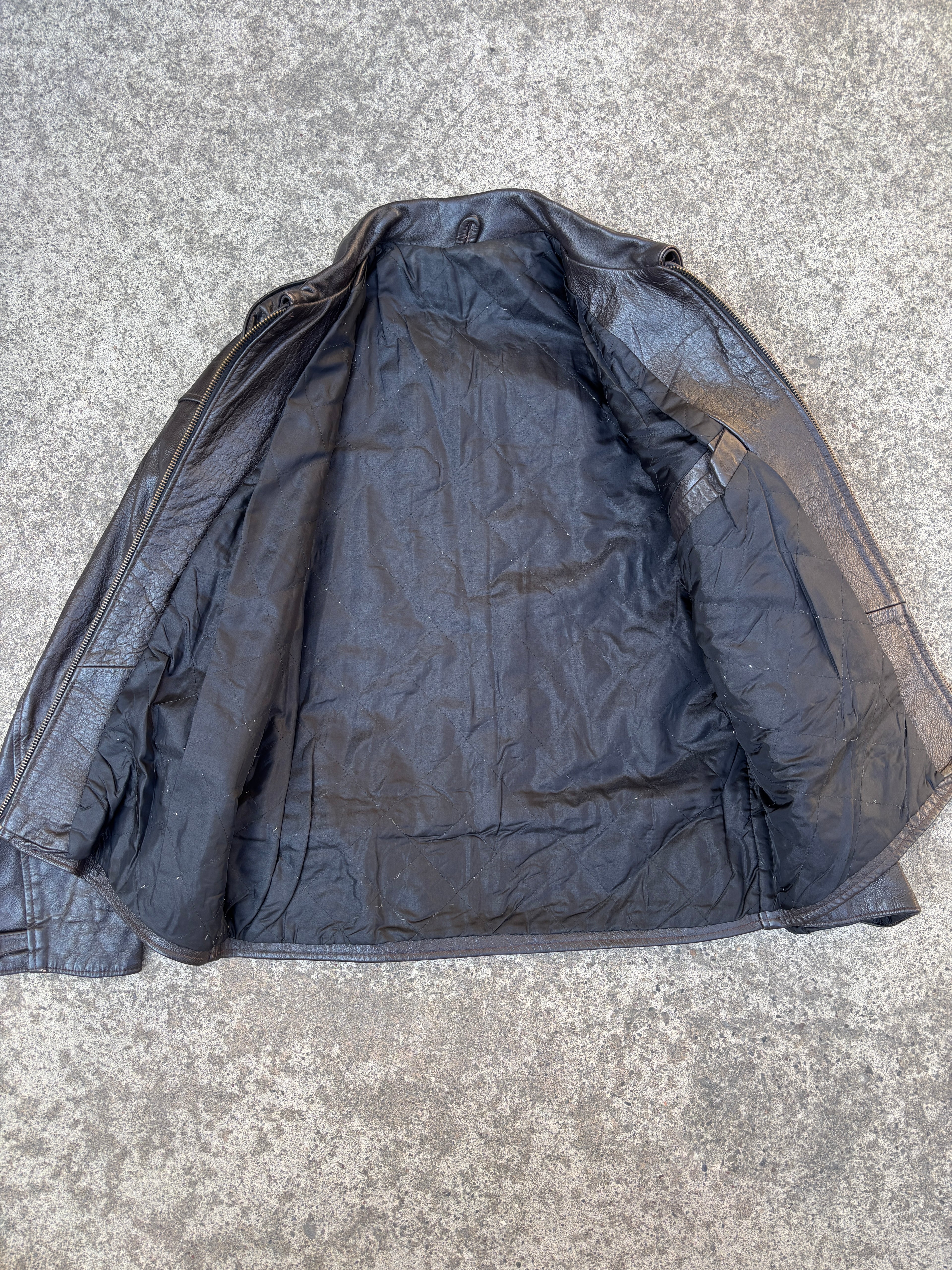 Giacca in Pelle – Modello Biker Marrone Vintage (L)