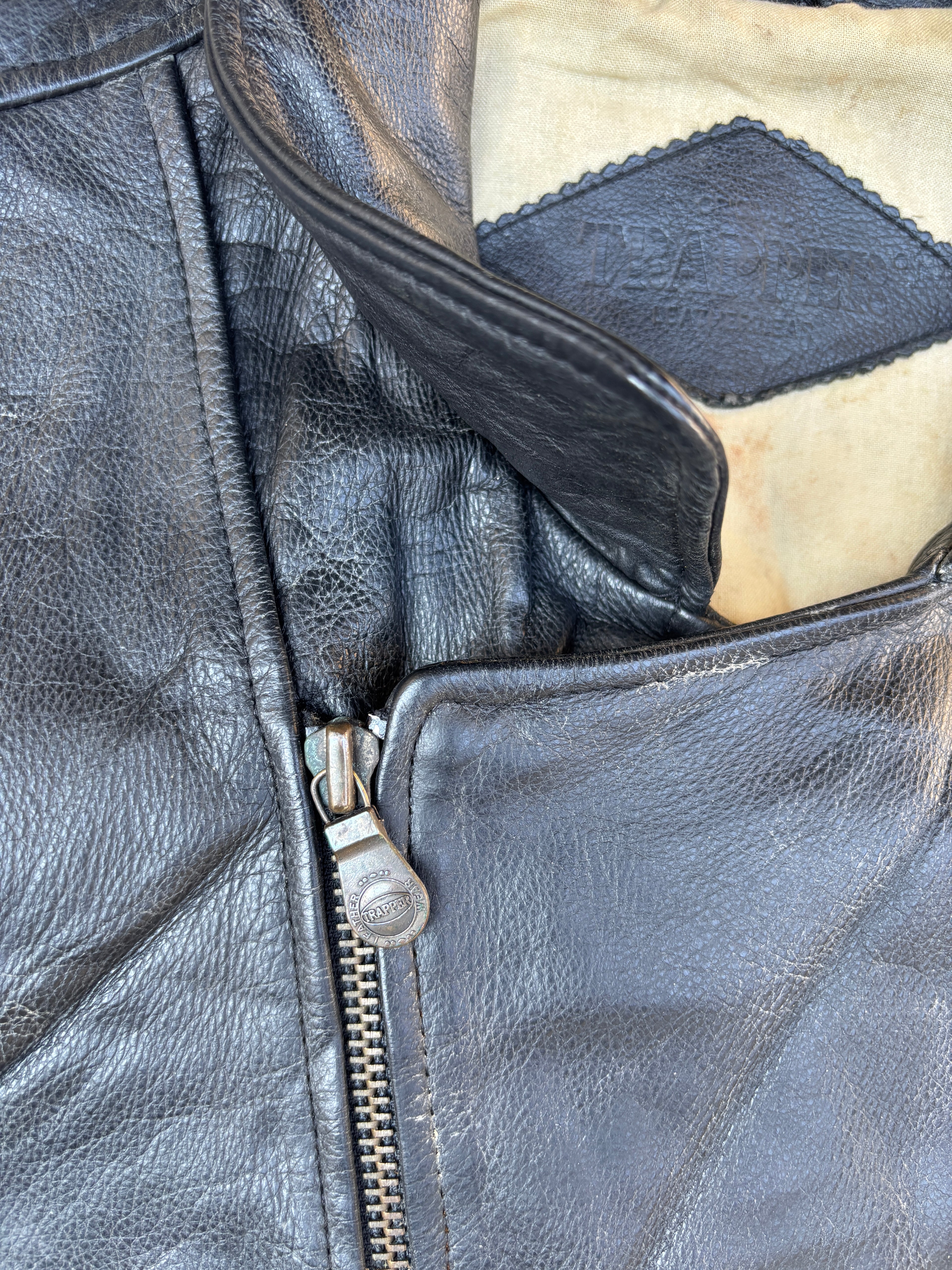 Giacca in Pelle – Modello Biker Americano Vintage (XL)