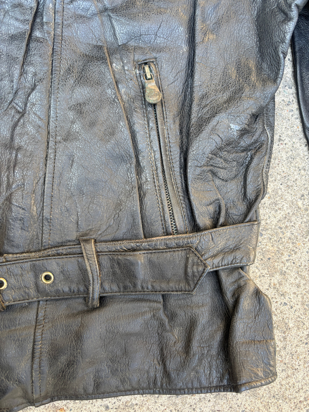 Giacca in Pelle – Modello Biker Americano Vintage (XL)