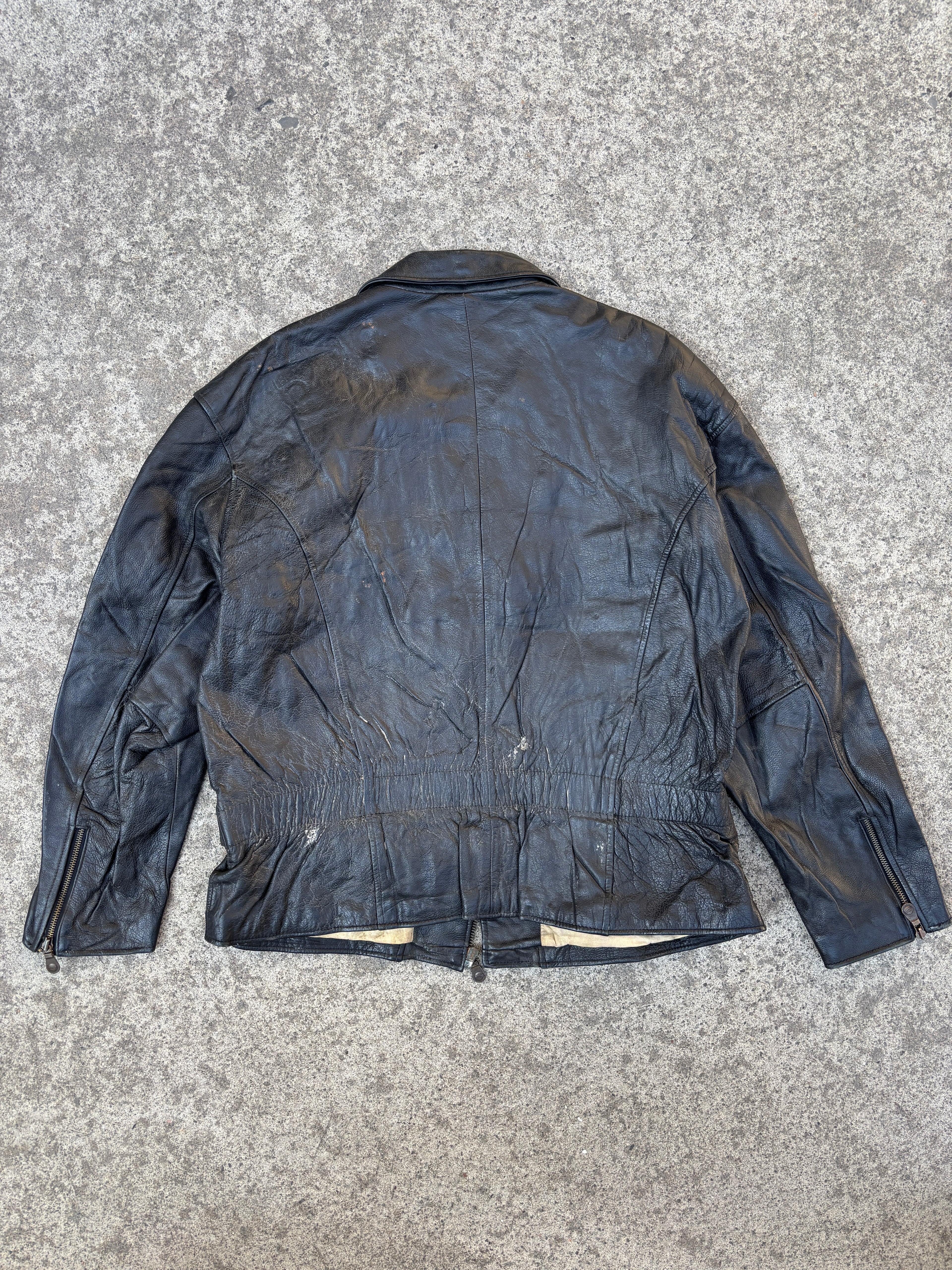 Giacca in Pelle – Modello Biker Americano Vintage (XL)