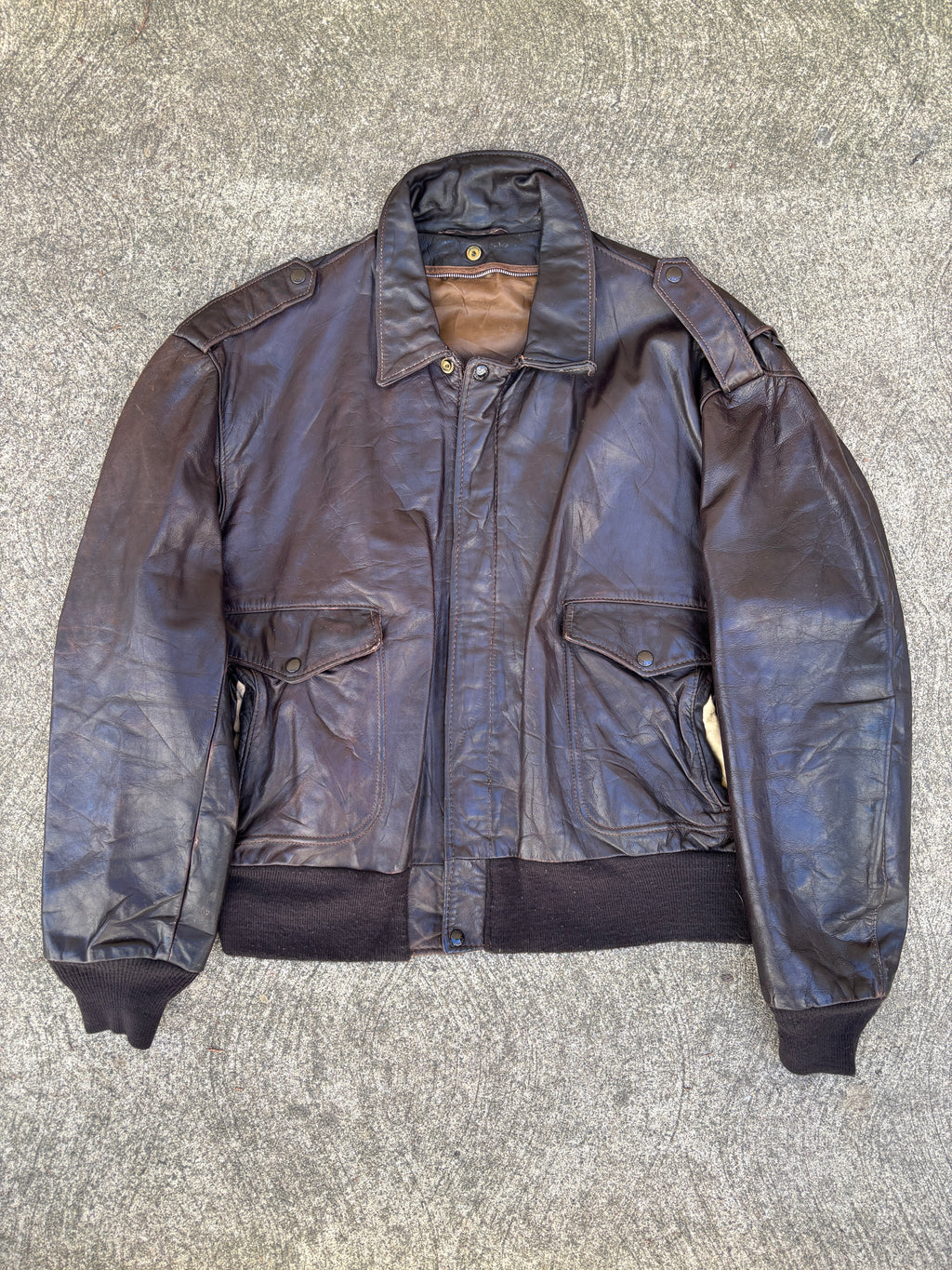 Giacca in Pelle Schott NYC - Type A-2 Flight Jacket Vintage Made in USA marrone (L)