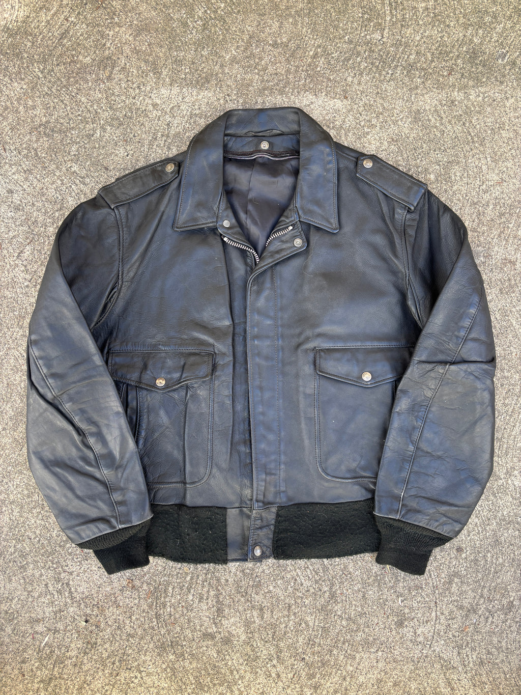 Giacca in Pelle Schott NYC - Type A-2 Flight Jacket Vintage Made in USA nero (M)