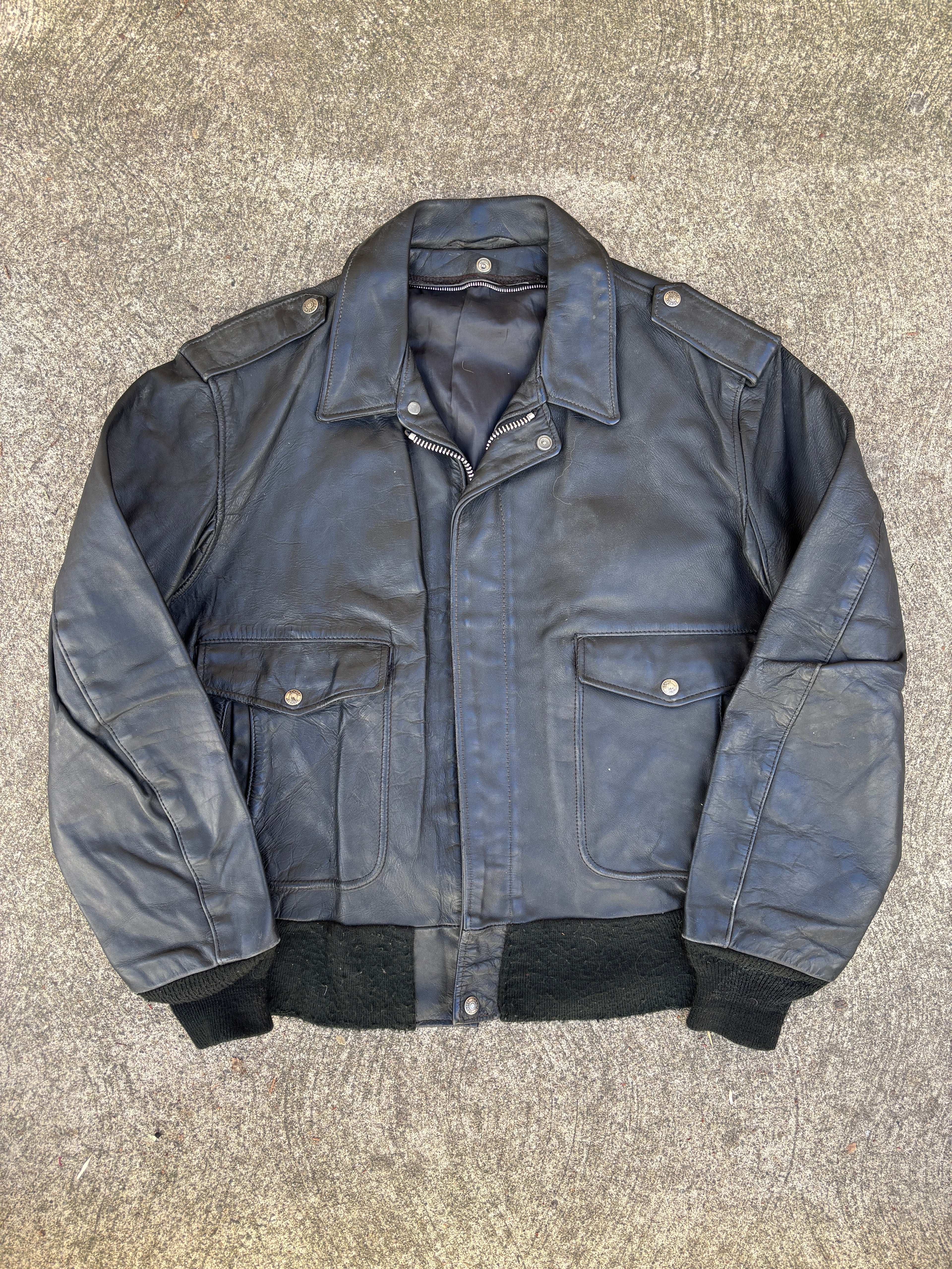 Giacca in Pelle Schott NYC - Type A-2 Flight Jacket Vintage Made in USA nero (M)