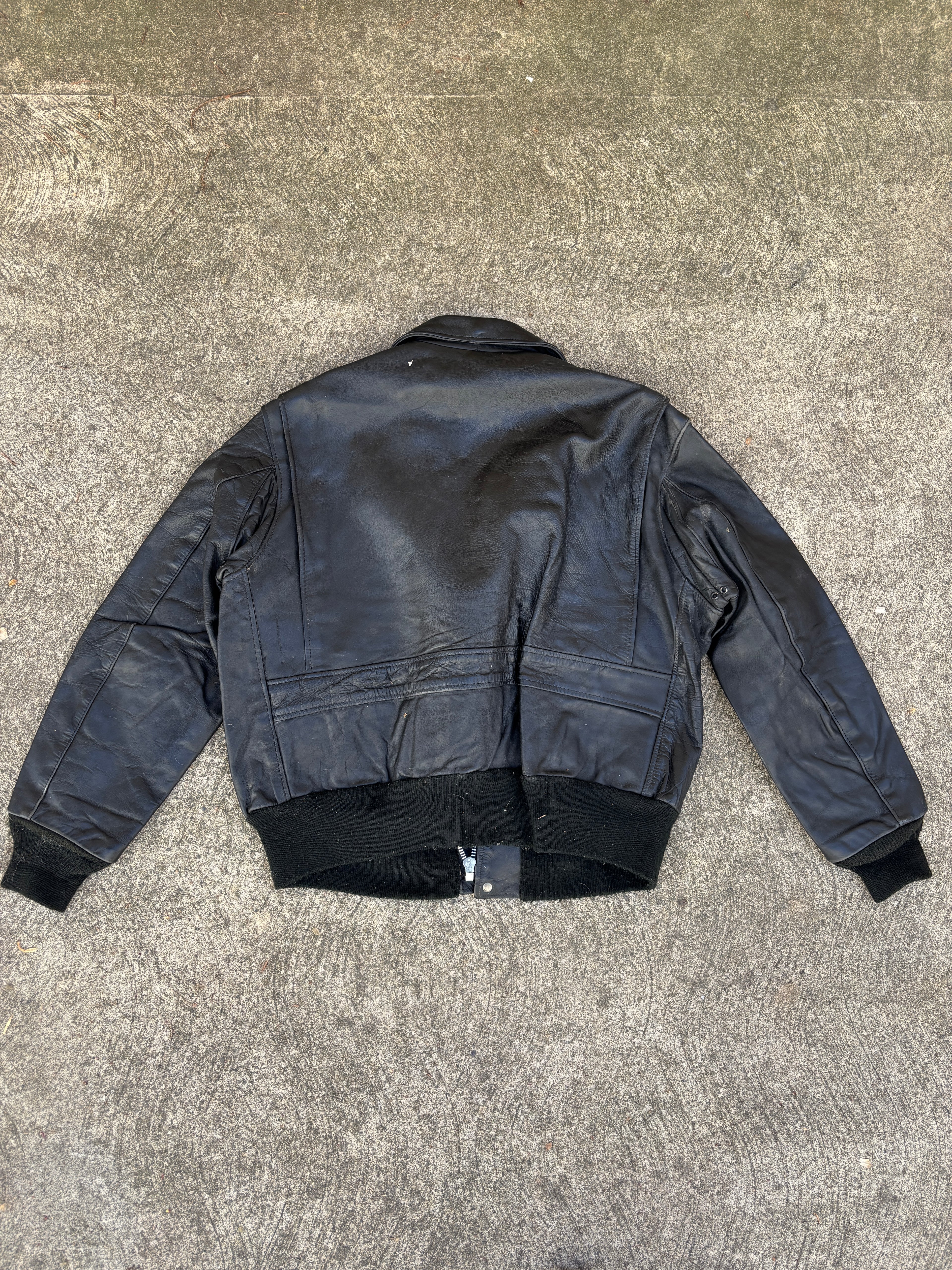 Giacca in Pelle Schott NYC - Type A-2 Flight Jacket Vintage Made in USA nero (M)