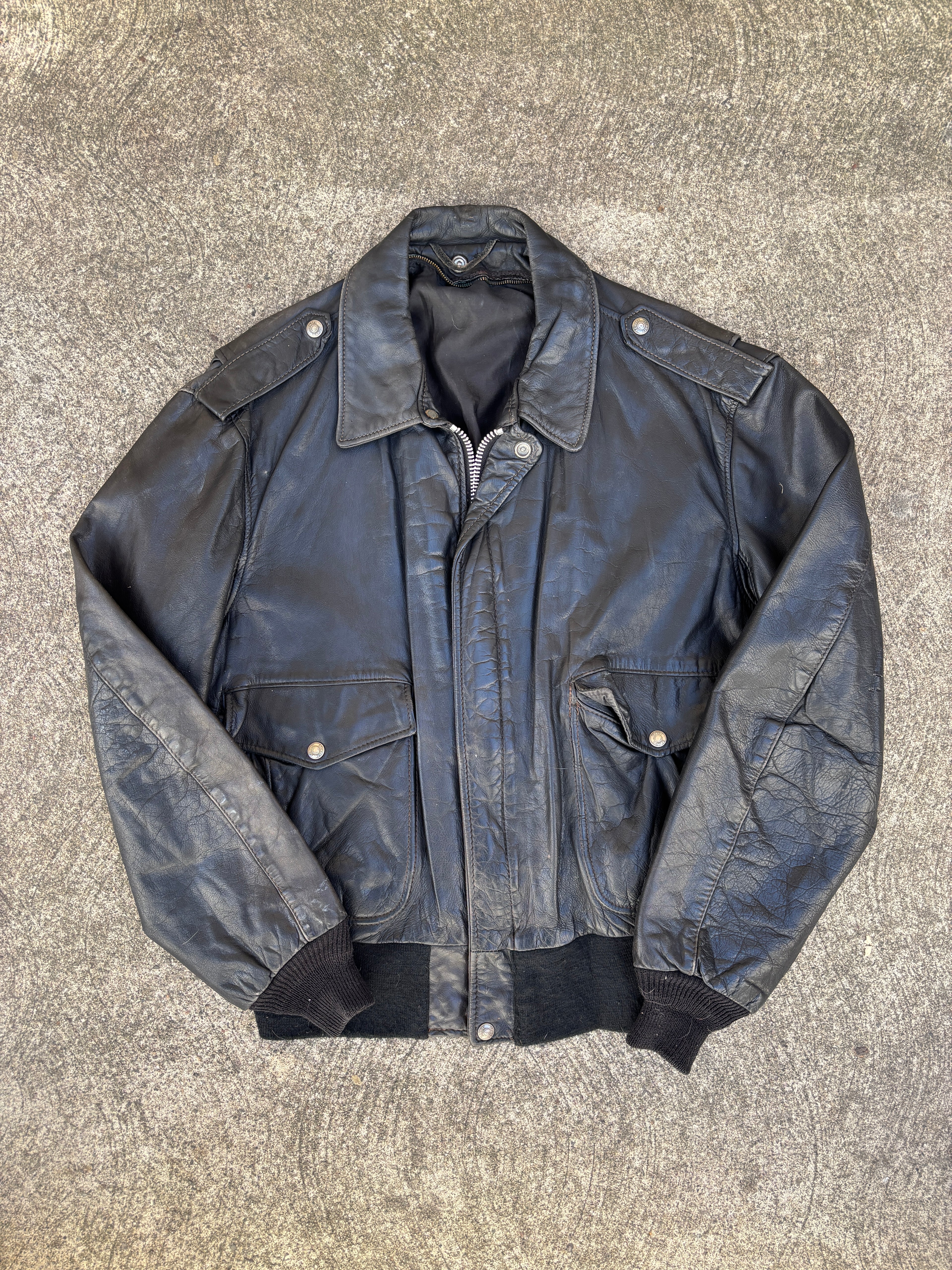 Giacca in Pelle Schott NYC - Type A-2 Flight Jacket Vintage Made in USA nero (M)