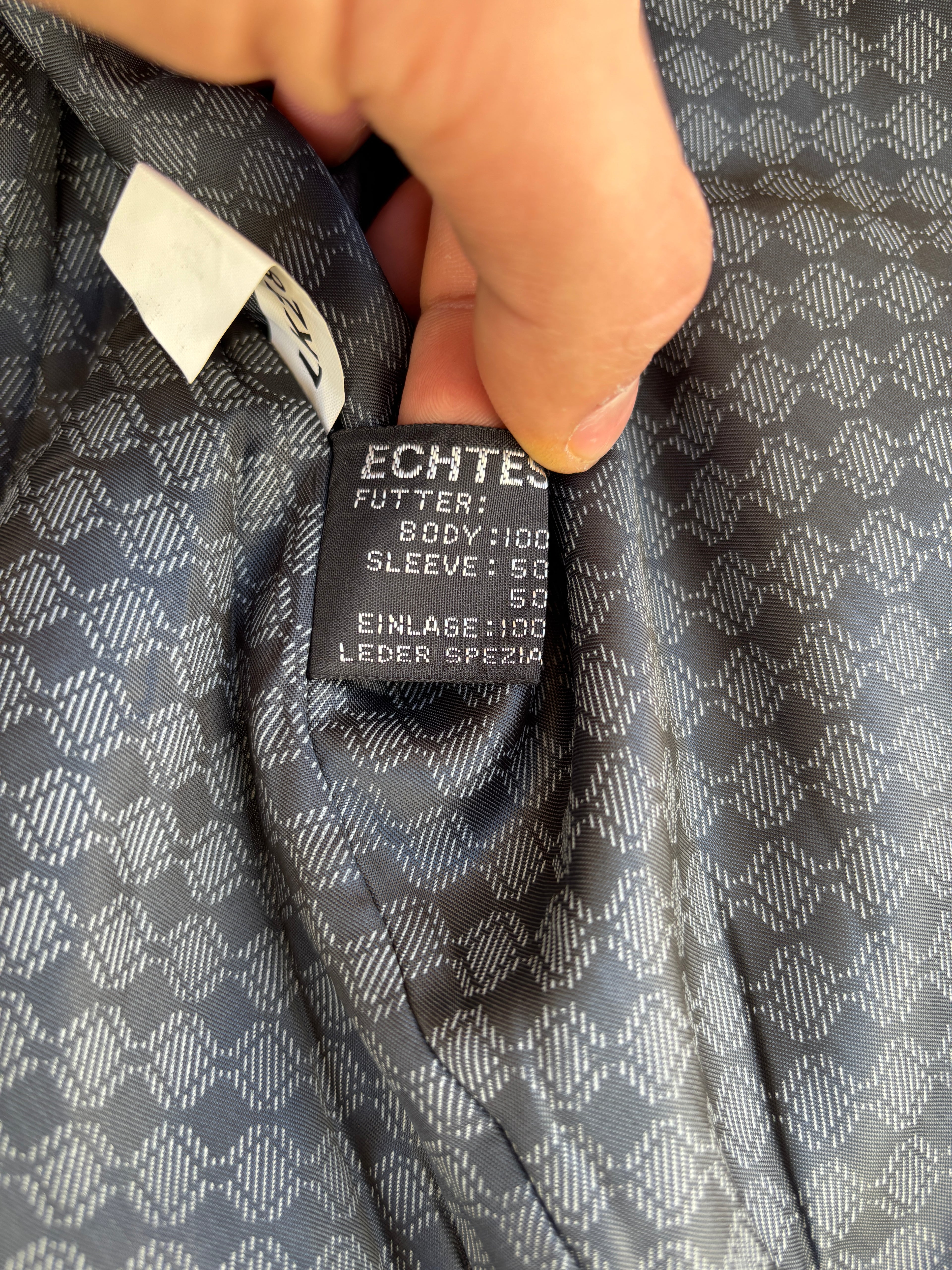 Giacca HN Company 1950 in pelle marrone da uomo, bomber café racer vintage anni 90 con inserti neri (M)