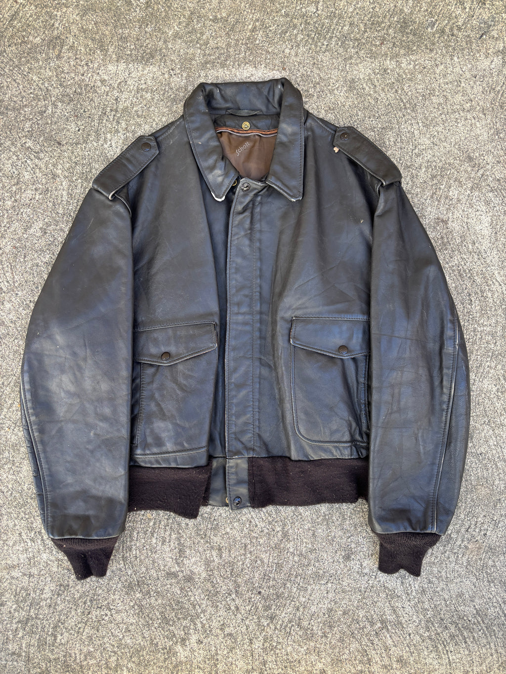 Giacca in Pelle Schott NYC - Type A-2 Flight Jacket Vintage Made in USA marrone (M)