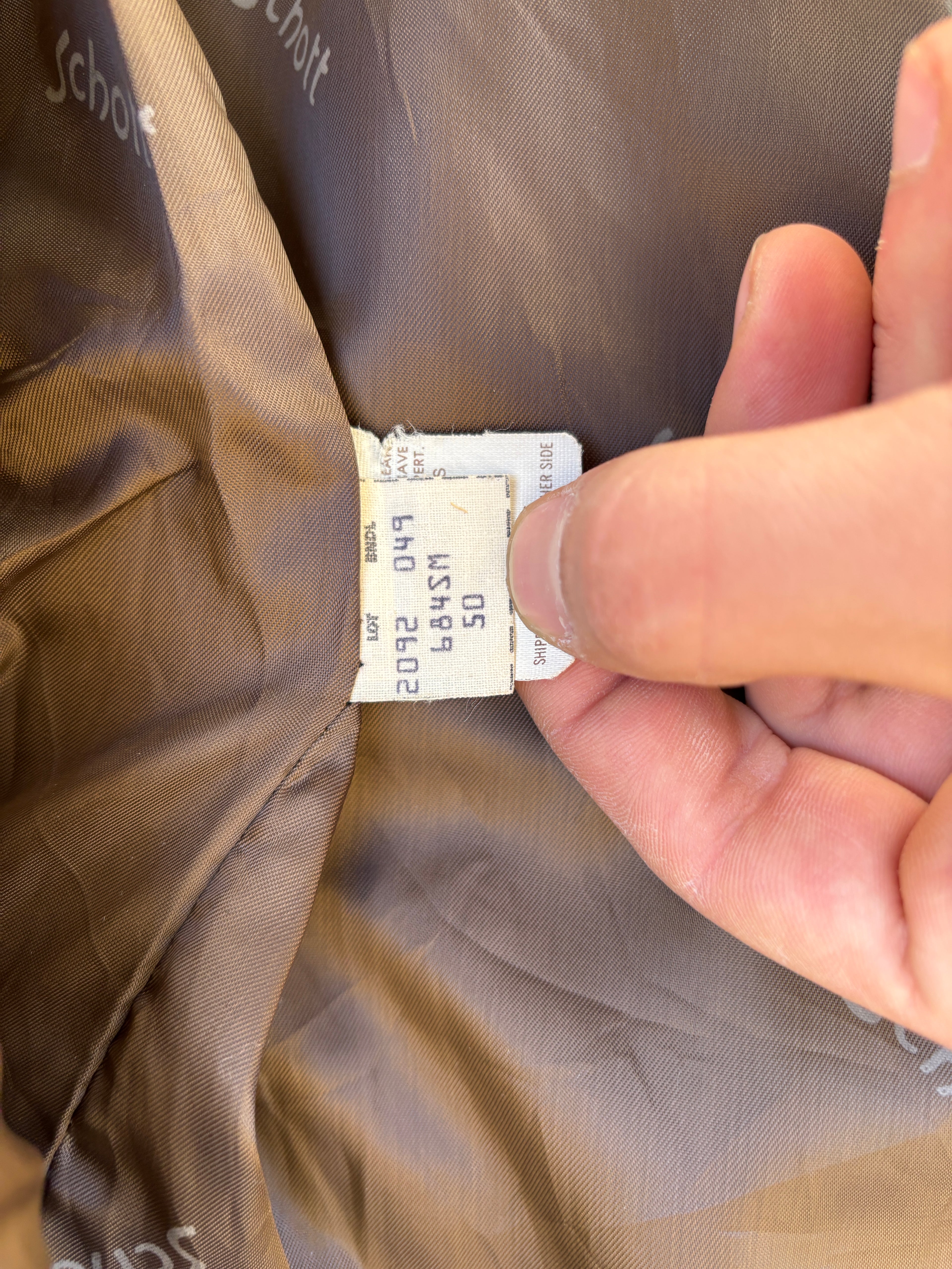 Giacca in Pelle Schott NYC - Type A-2 Flight Jacket Vintage Made in USA marrone (M)