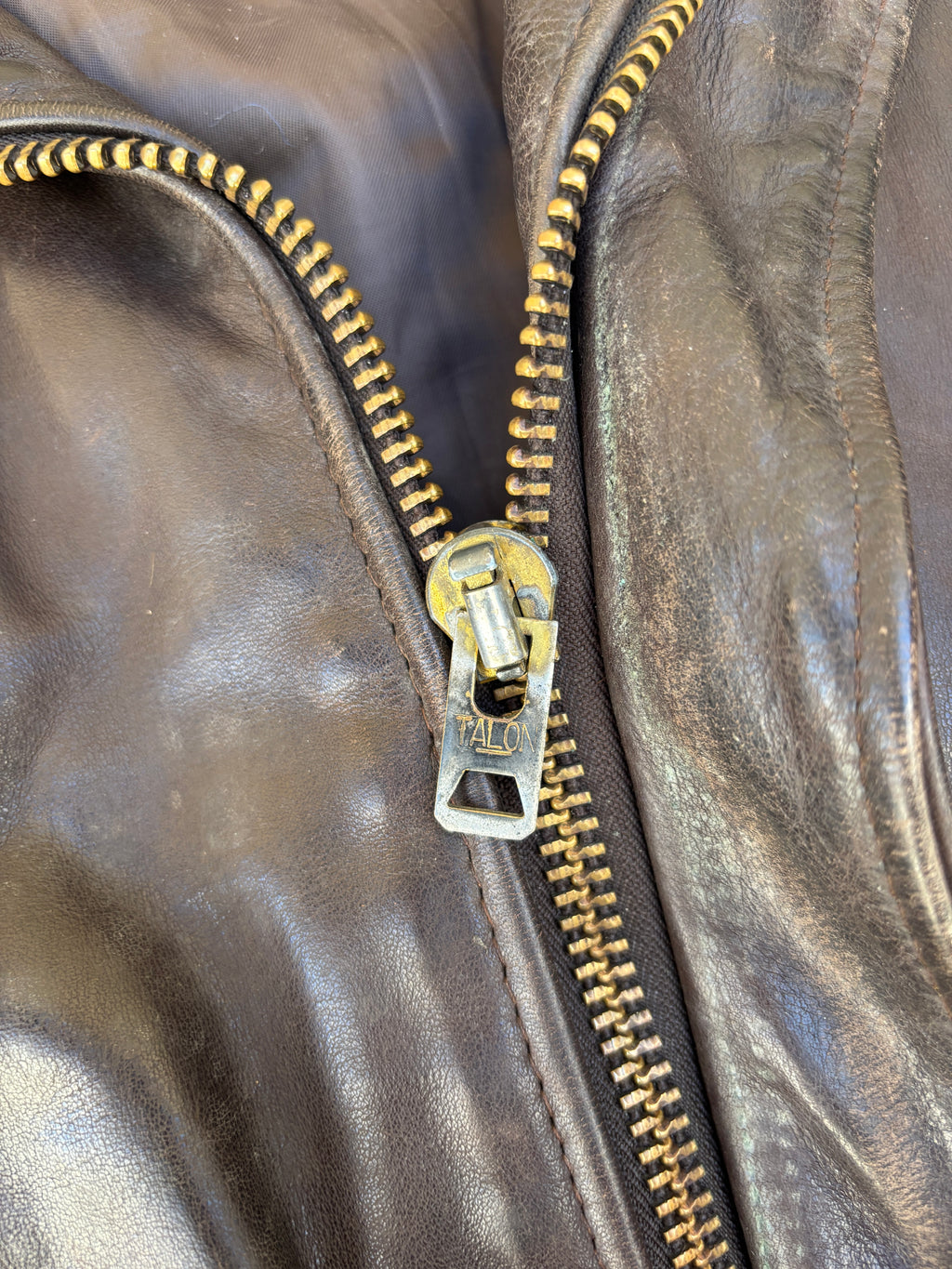 Giacca in Pelle Schott NYC - Type A-2 Flight Jacket Vintage Made in USA marrone - Talon zip (M)