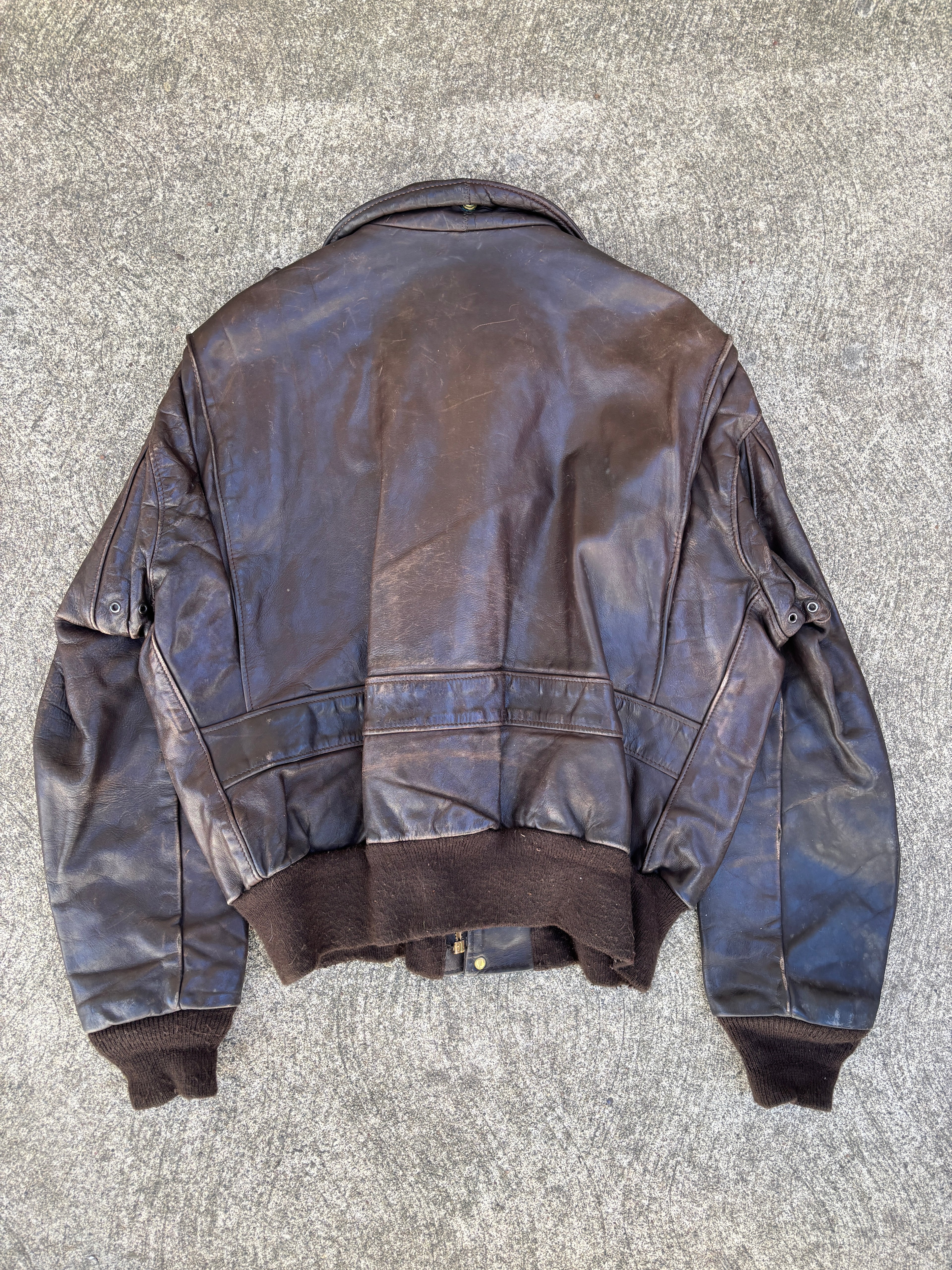 Giacca in Pelle Schott NYC - Type A-2 Flight Jacket Vintage Made in USA marrone - Talon zip (M)