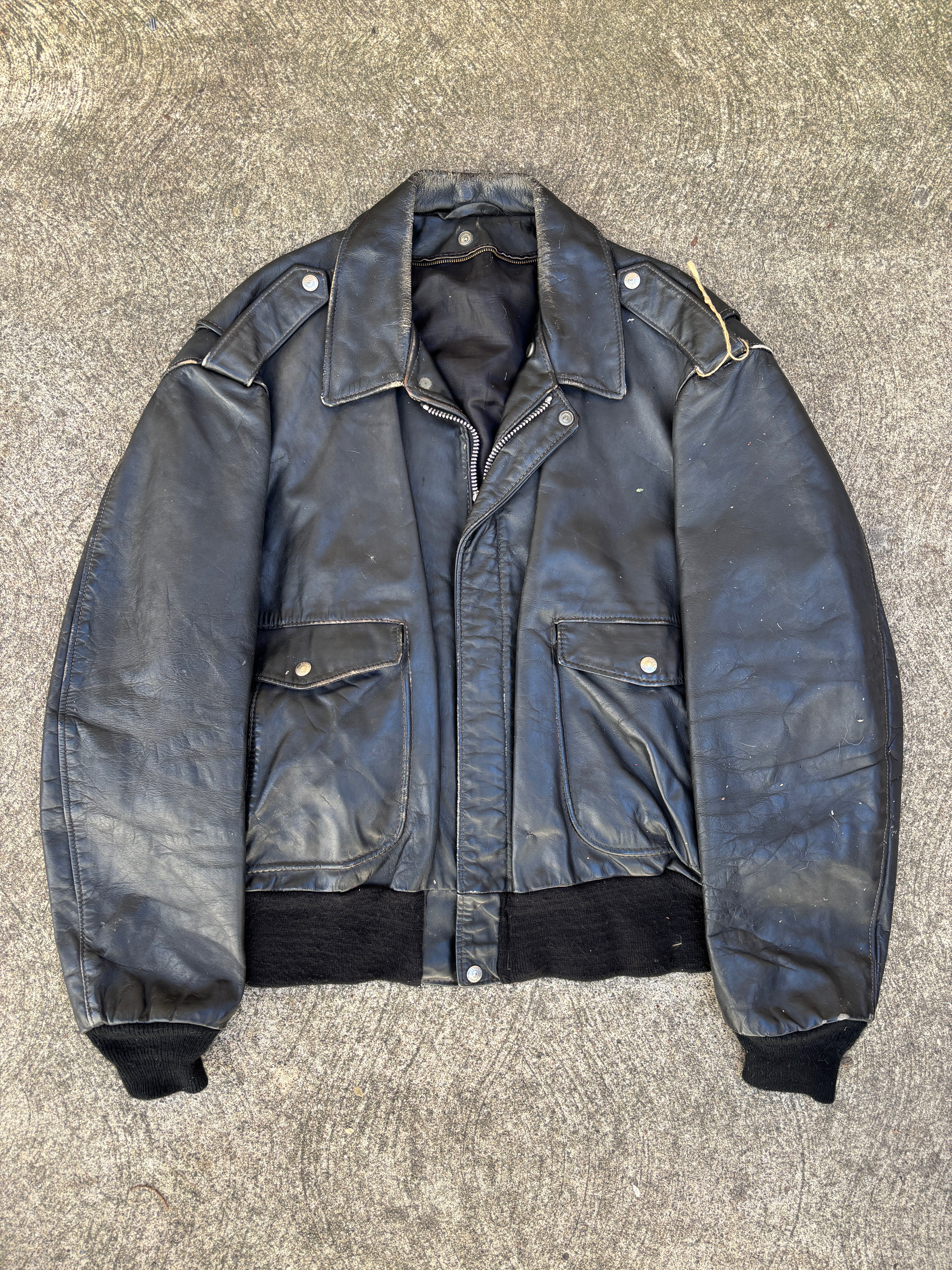 Giacca in Pelle Schott NYC - Type A-2 Flight Jacket Vintage Made in USA nero (L)