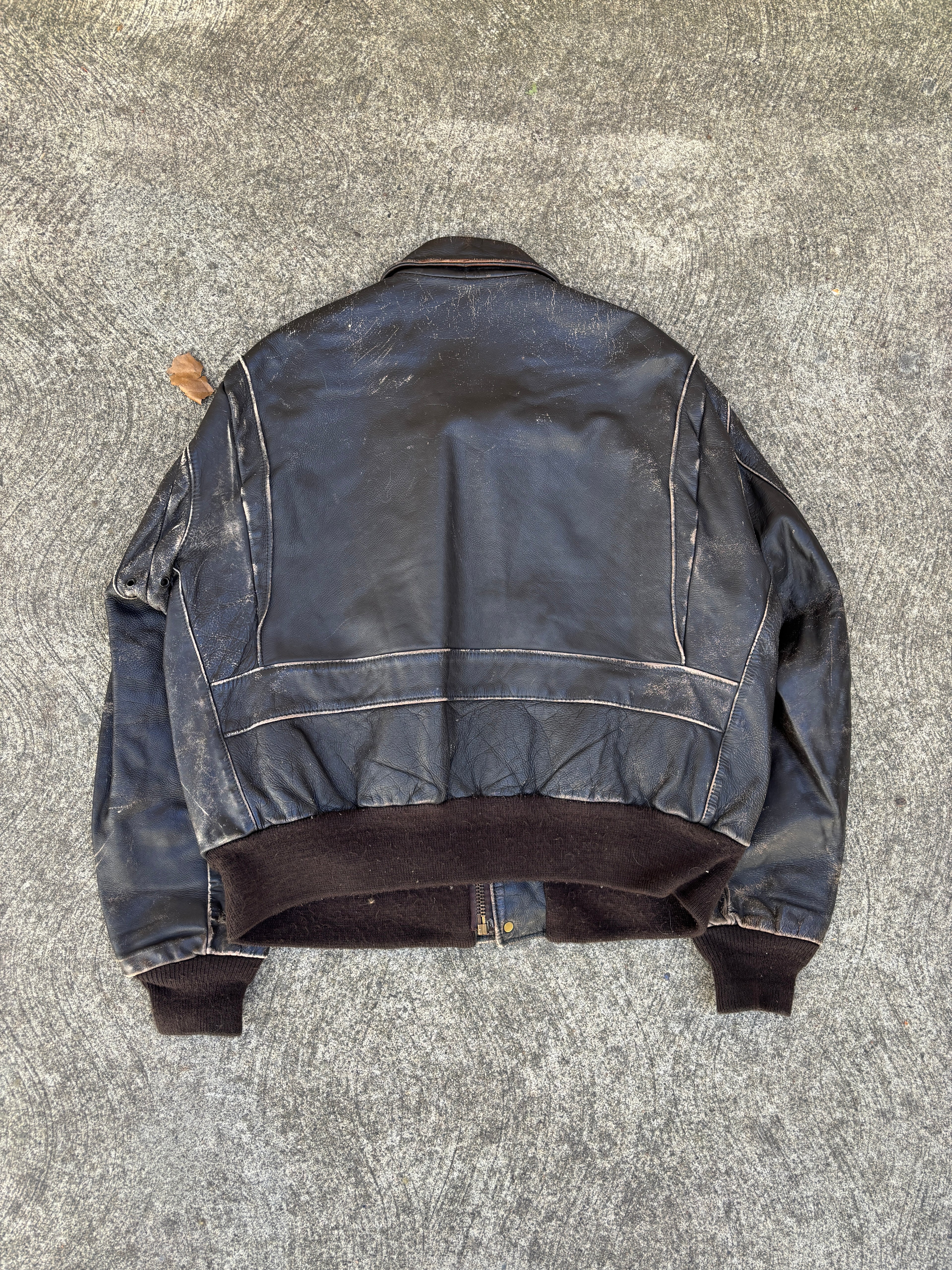 Giacca in Pelle Schott NYC - Type A-2 Flight Jacket Vintage Made in USA marrone - Ideal zip (L)