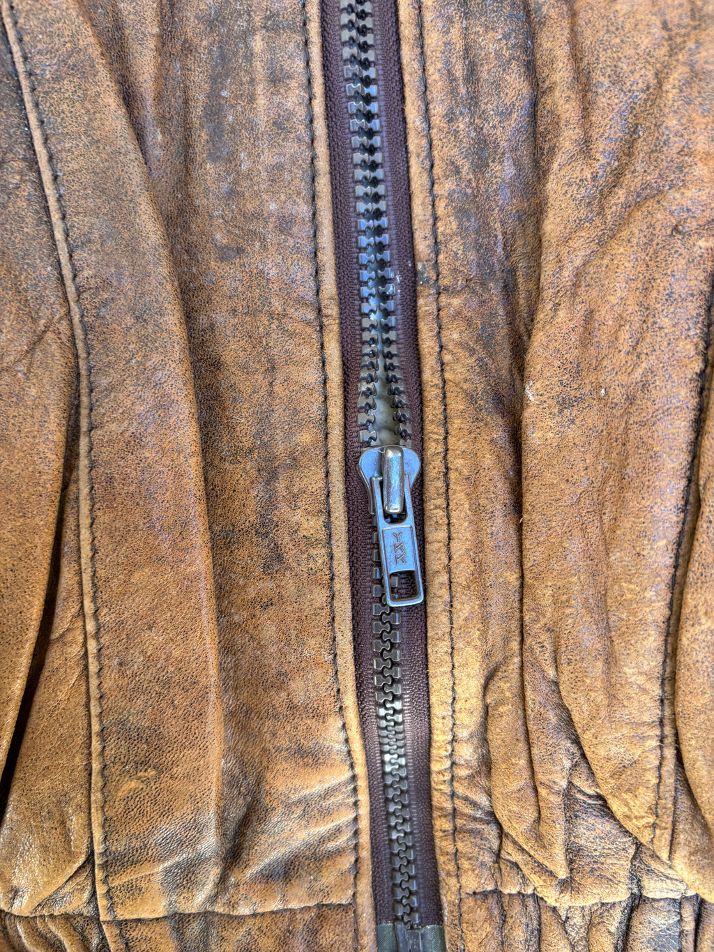 Giacca Ortor in pelle marrone da uomo con interno shearling, aviator vintage anni 80 Made in England (S)