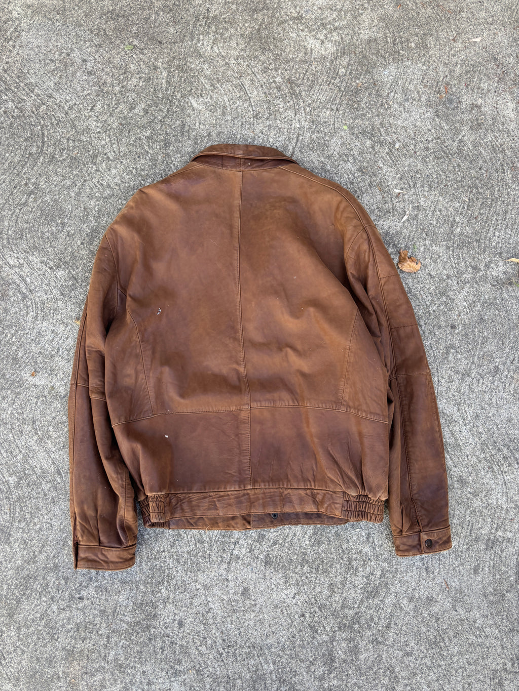 Giacca Ted Stone in pelle marrone da uomo, bomber vintage anni 90 Swiss Made (XL)