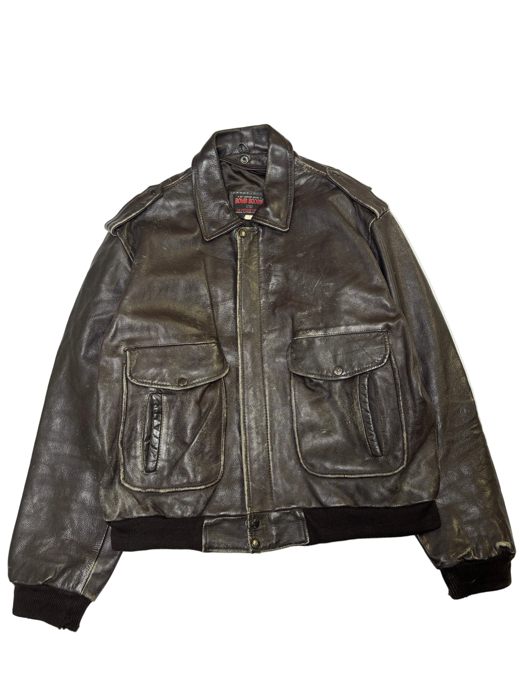 Giacca in Pelle Marrone Bomber A-2 Bomb Boogie  (L)
