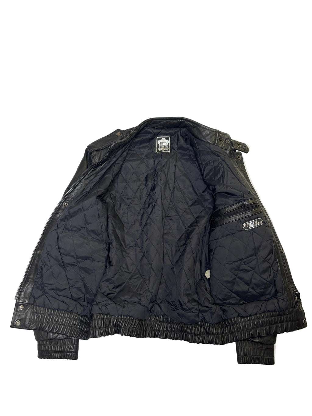 Giacca da Moto BSA in Pelle Nera Vintage (S)