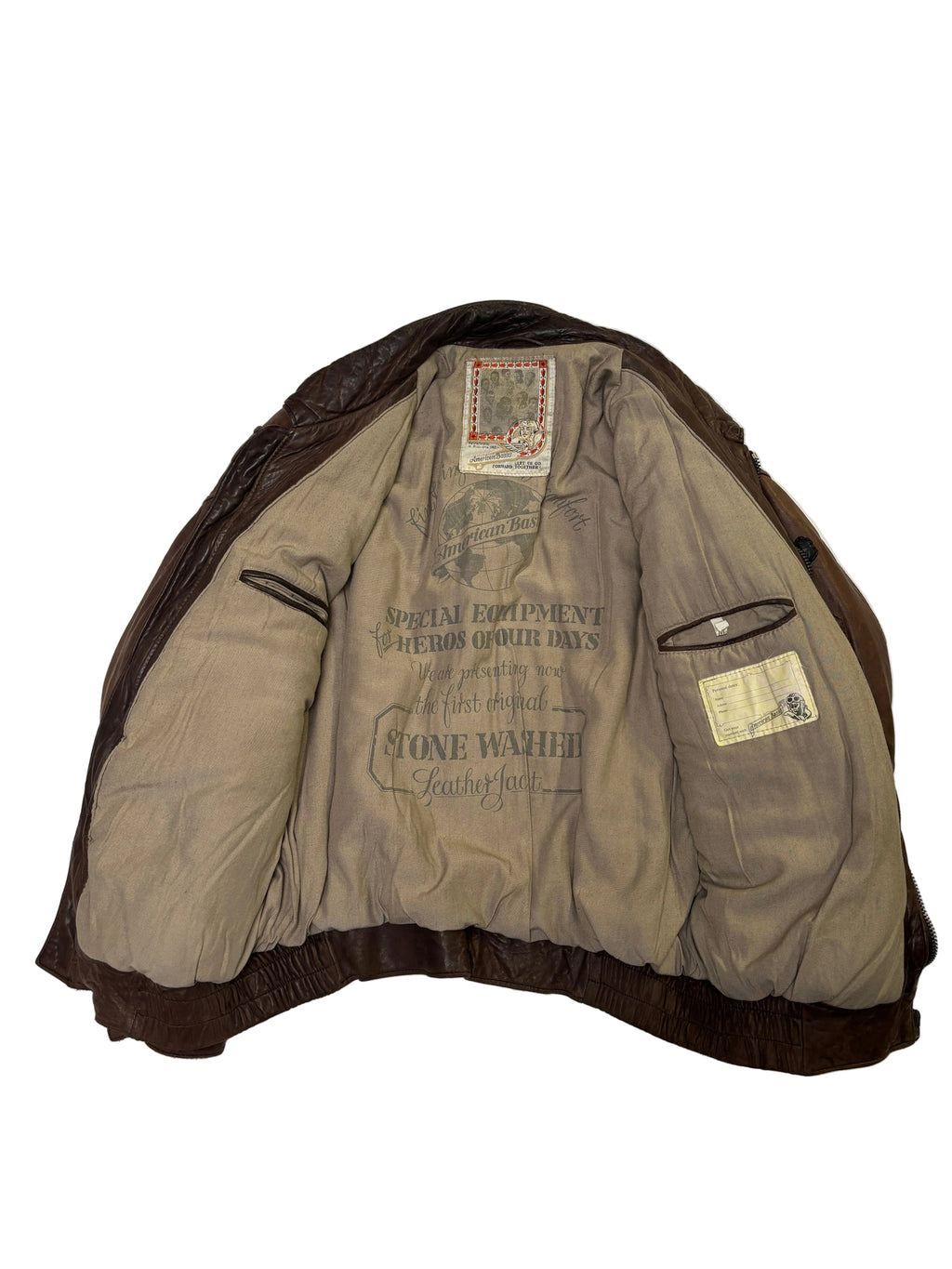 Bomber in Pelle Marrone Multi Zip Riri (M)