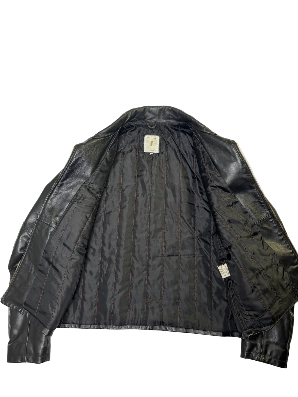 Giacca in Pelle Nera Minimal Zip (M)
